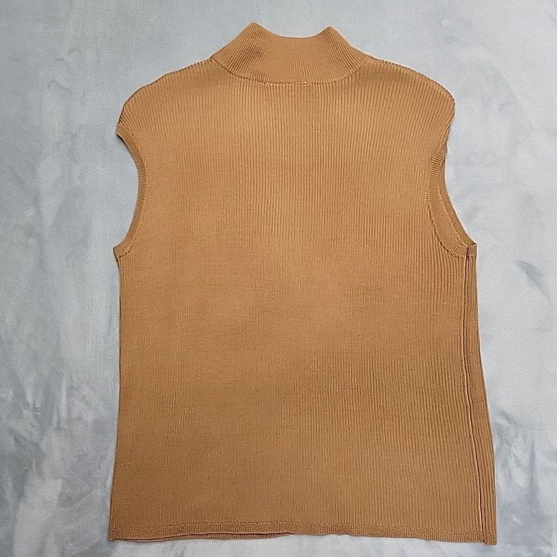 Coldwater Creek Coldwater Creek Top Womens L Brown Ribbed Sleeveless Silk Blend Capsule Wardrobe Size L / US 10 / IT 46 - 3 Thumbnail