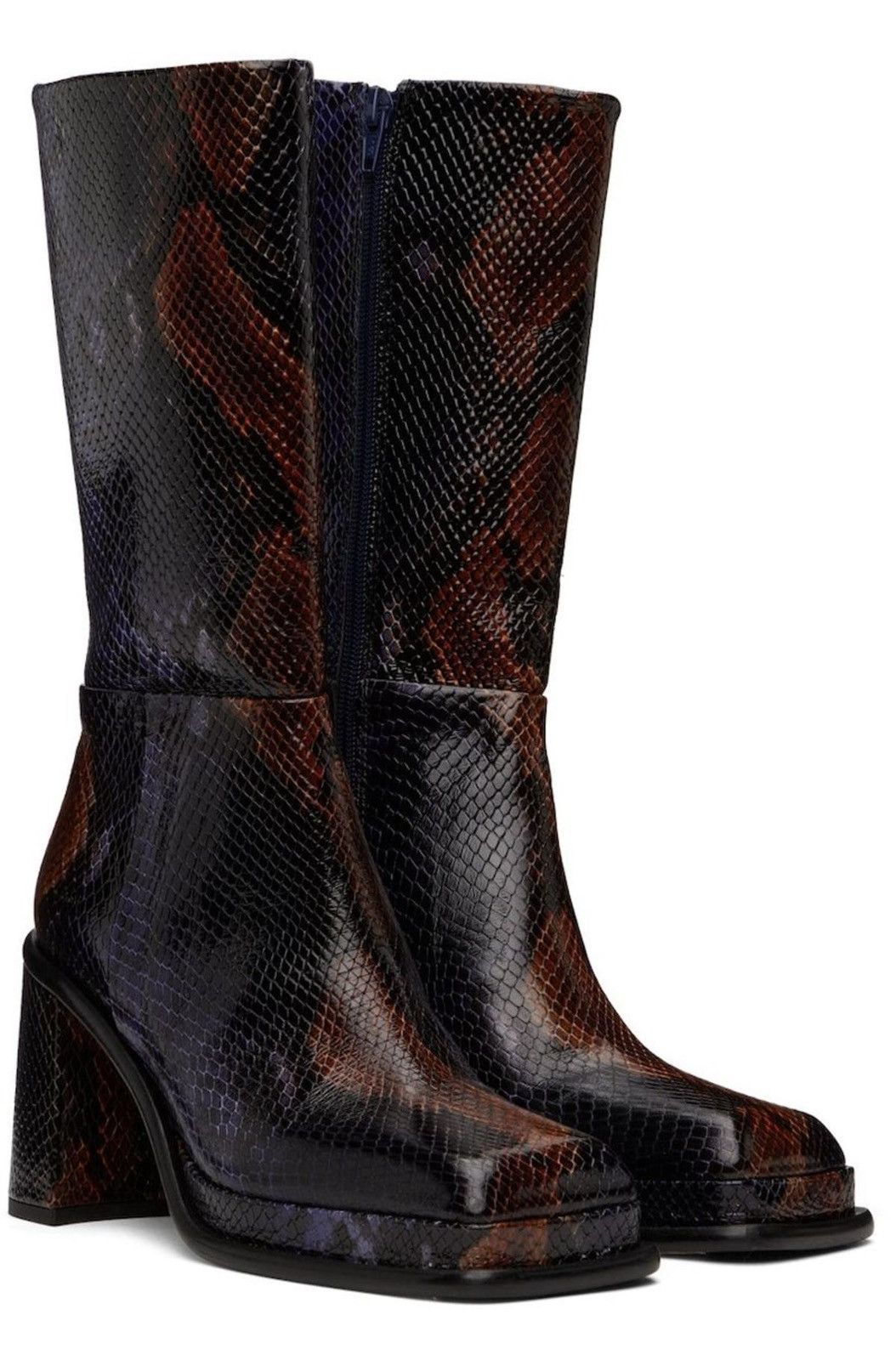 Miista MIISTA Abril Leather Snakeskin Embossed Womens Boots Size 39 Size US 9 / IT 39 - 1 Thumbnail