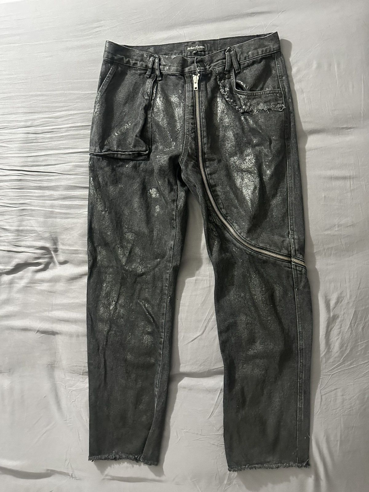 Other ATELIER D’ROUPA CRACKED DENIM JEANS Size US 34 / EU 50 - 1 Thumbnail