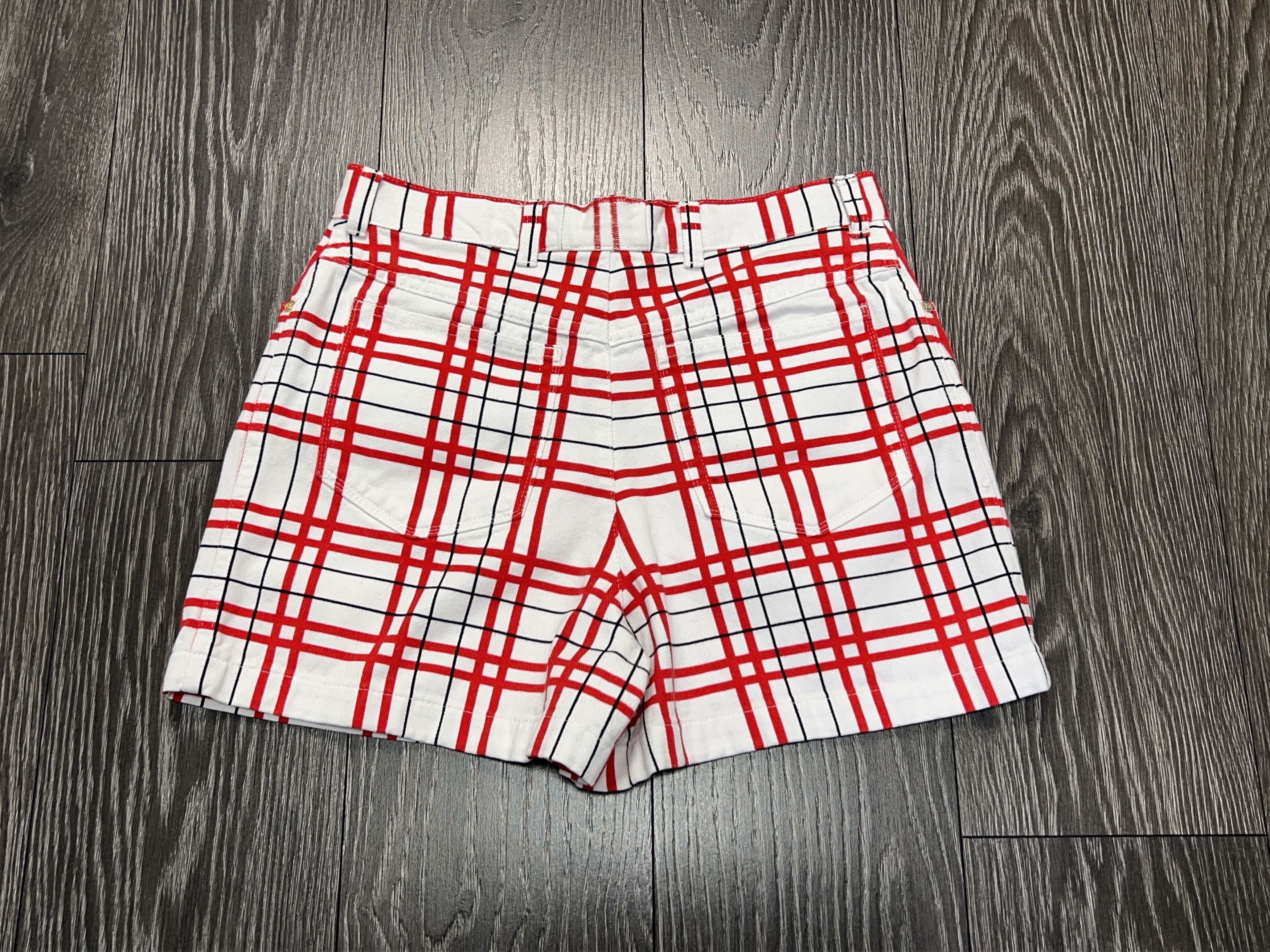 Escada Vintage Margaretha Ley Luxury Check Cotton Denim Shorts Size 27" / US 4 / IT 40 - 13 Thumbnail