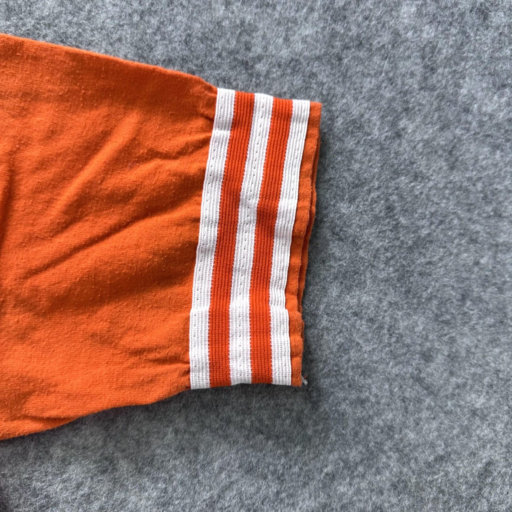 Jerzees VINTAGE Tiger Cubs BSA Shirt Mens Small Orange Jersey Striped Sleeves 80s Size US S / EU 44-46 / 1 - 3 Thumbnail