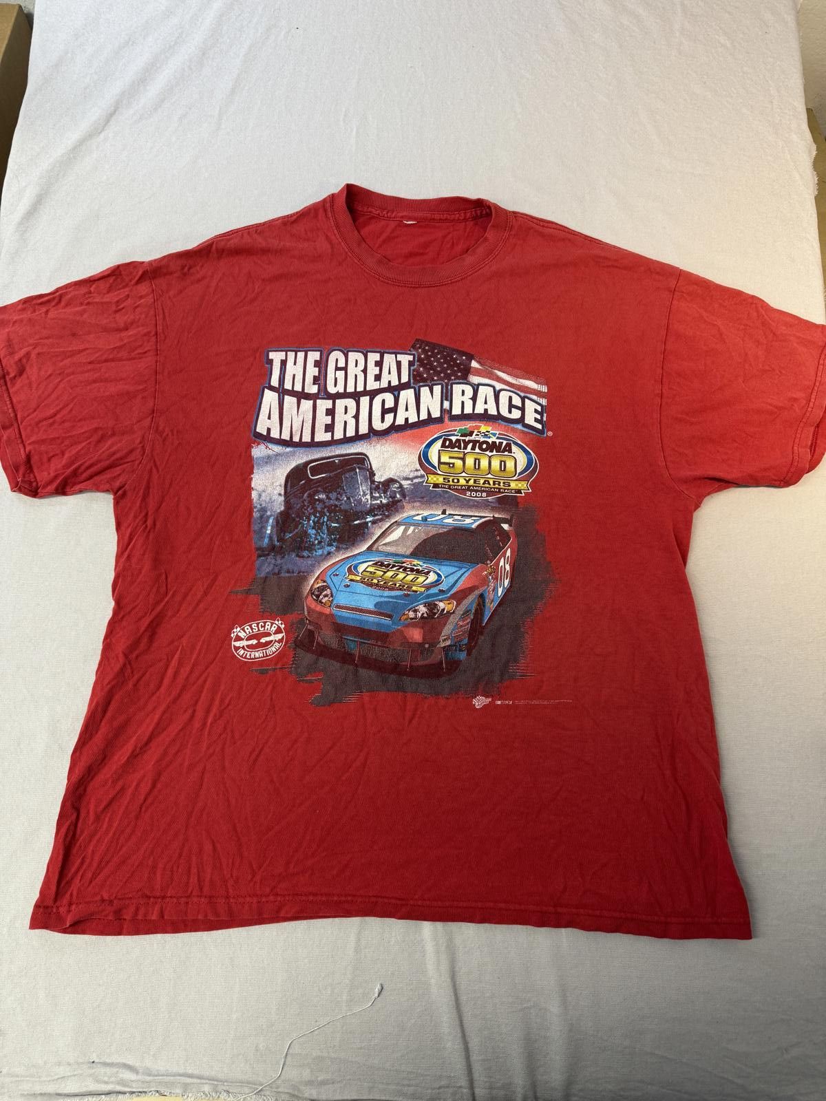 Designer Faded Nascar Daytona 500 T-shirt 2008 Great American Race XL Size US XL / EU 56 / 4 - 1 Thumbnail