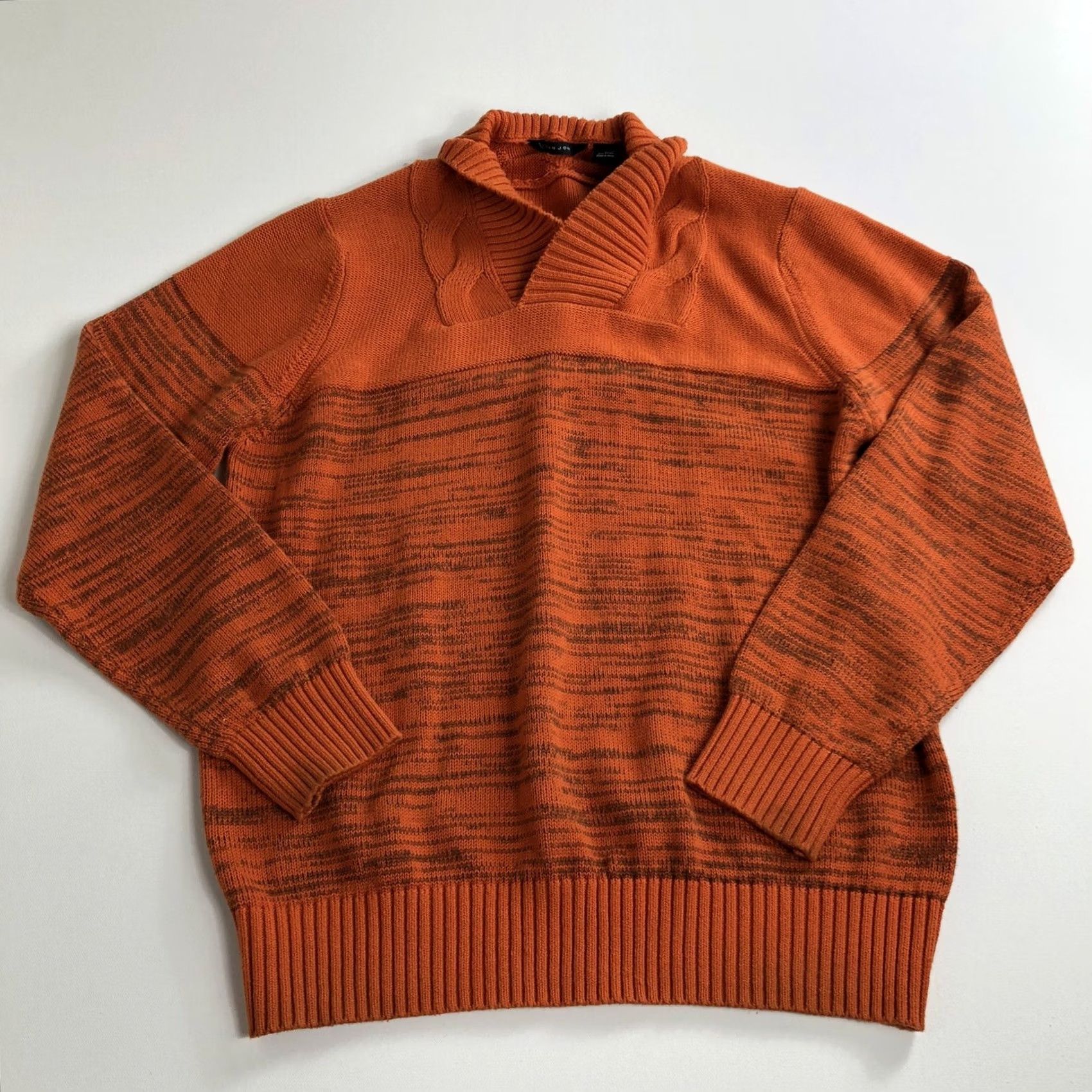 Sean John Sean John Mens Orange Shawl Collar Pullover Sweater XLTall? Size US XL / EU 56 / 4 - 2 Thumbnail