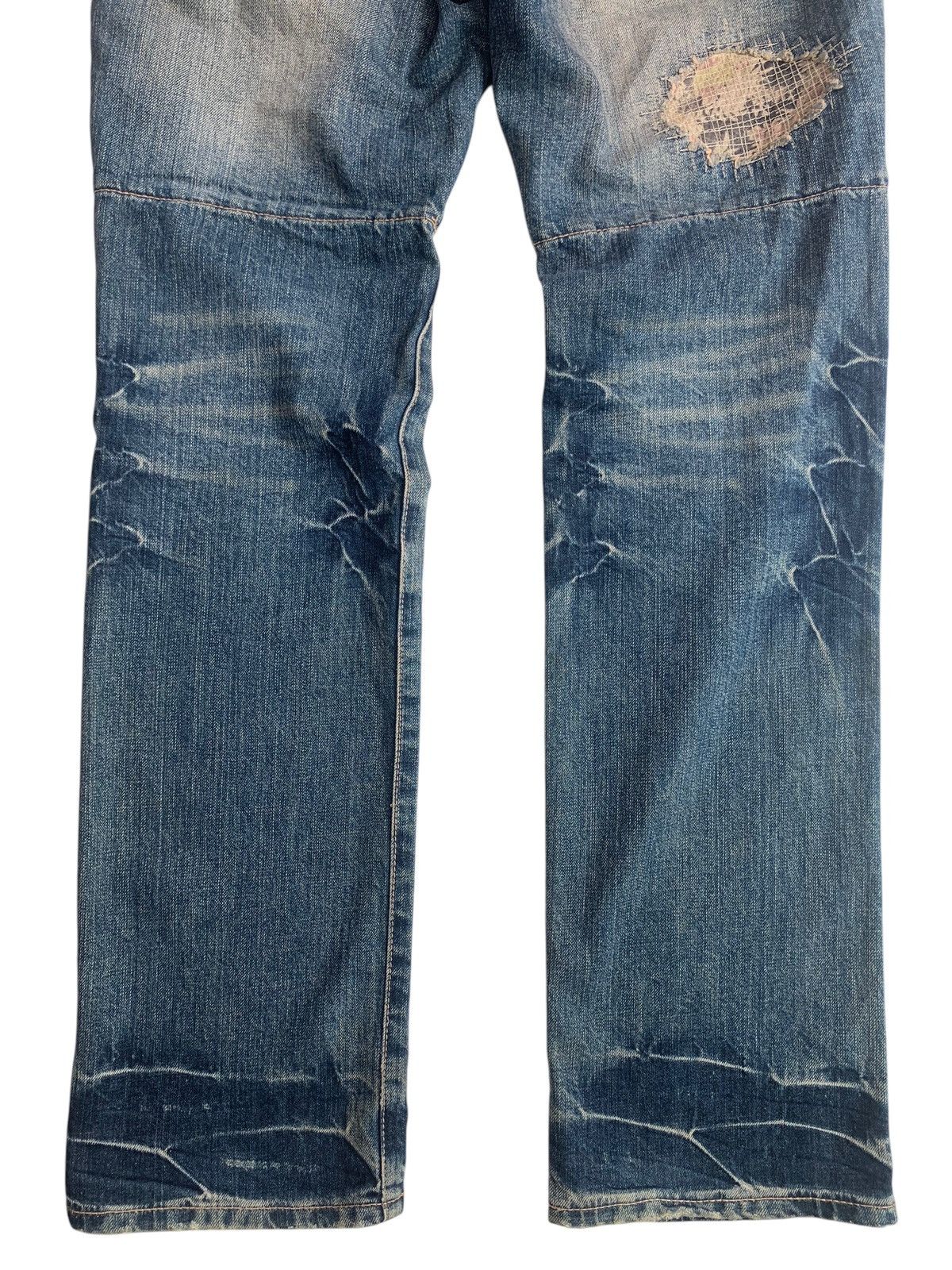 Japanese Brand PPFM Double Waist Distressed Washed Denim Size US 34 / EU 50 - 9 Thumbnail