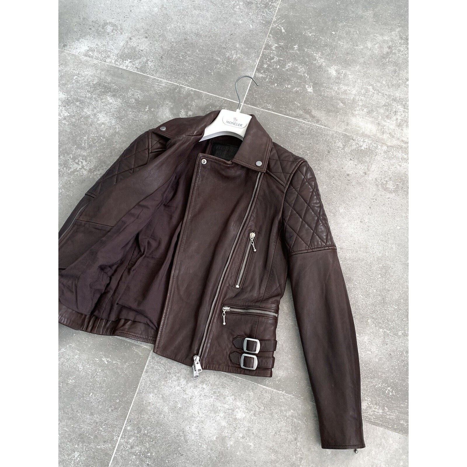 Allsaints Women ALL SAINTS Armstead Leather Biker Jacket XXS UK 4 US 0 Size XXS / US 00 / IT 34 - 16 Thumbnail