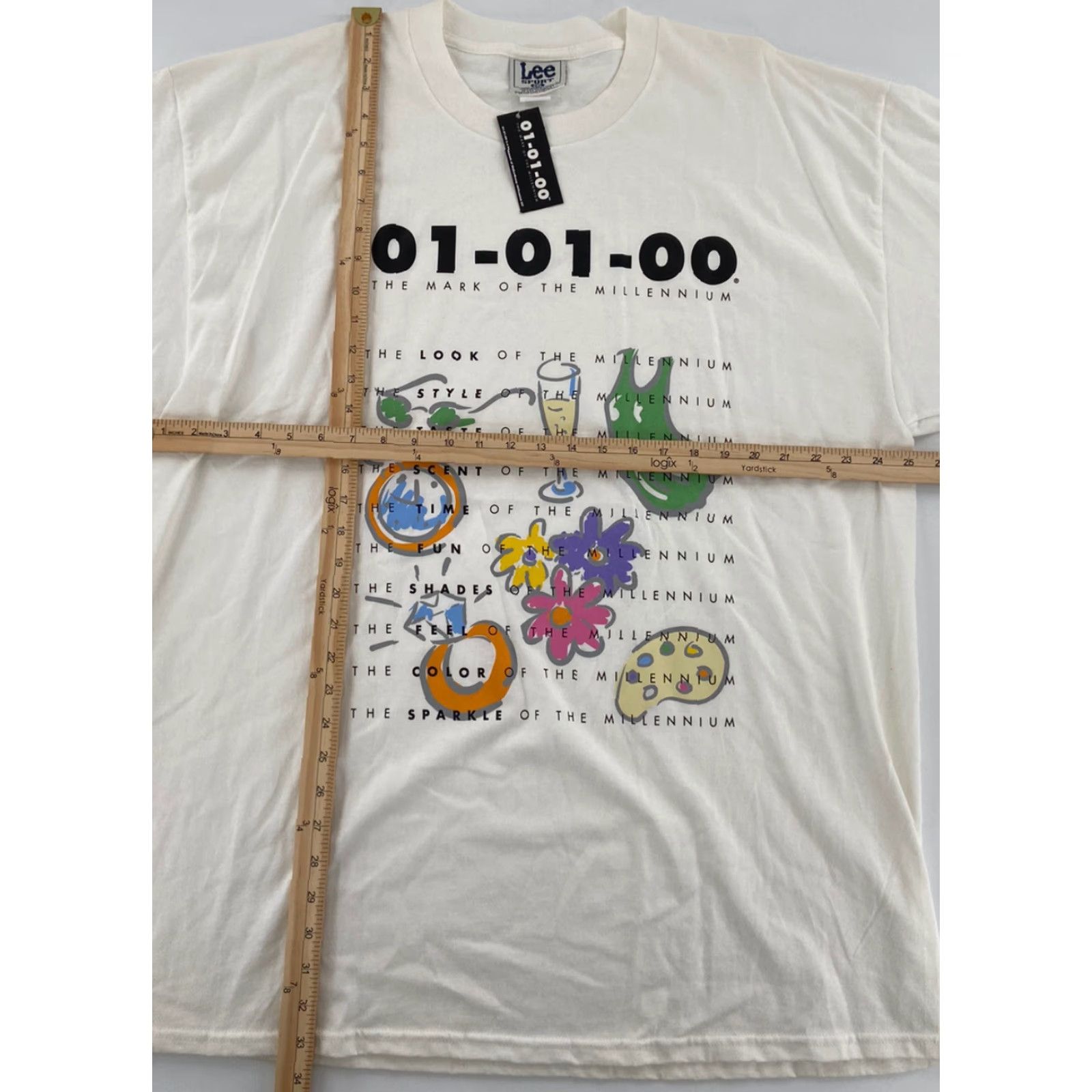 Lee VINTAGE Lee Y2K T-Shirt Adult 2XL White Cotton Short Sleeve Crew Neck Menâ€™s Size US XXL / EU 58 / 5 - 7 Thumbnail