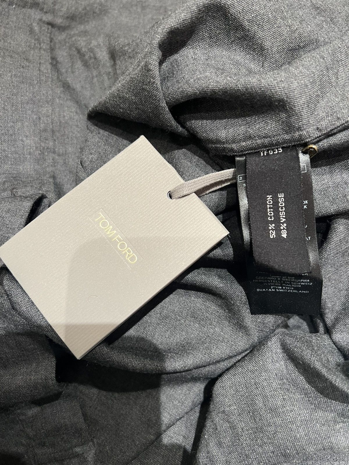 Tom Ford TOM FORD Grey Dress Shirt Size 15.3/4 44 Long Sleeves Size US M / EU 48-50 / 2 - 11 Thumbnail