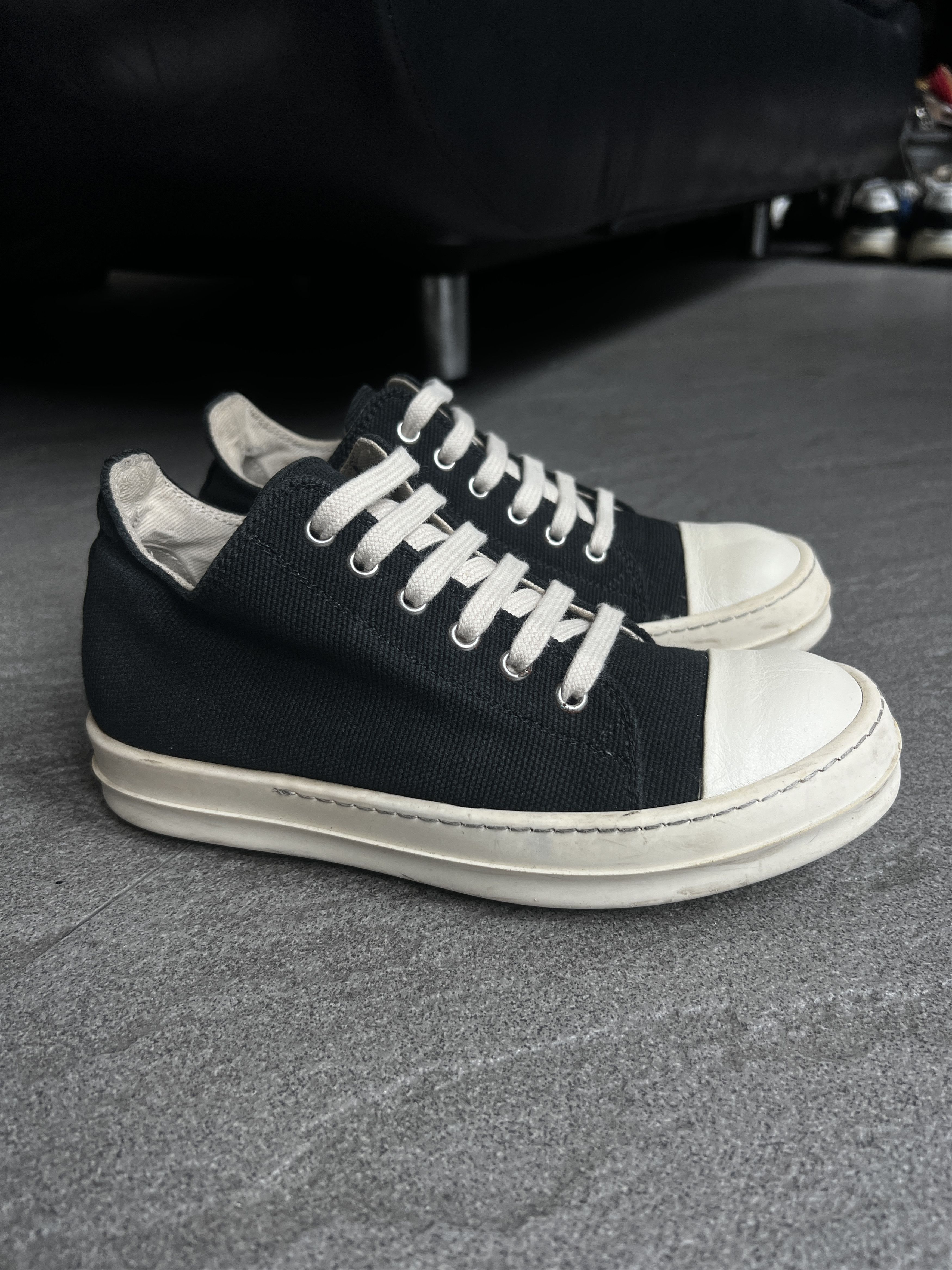 Rick Owens Drkshdw Rick Owens DRKSHDW Canvas Low Sneakers Black EU38 Size US 5.5 / EU 38 - 2 Thumbnail