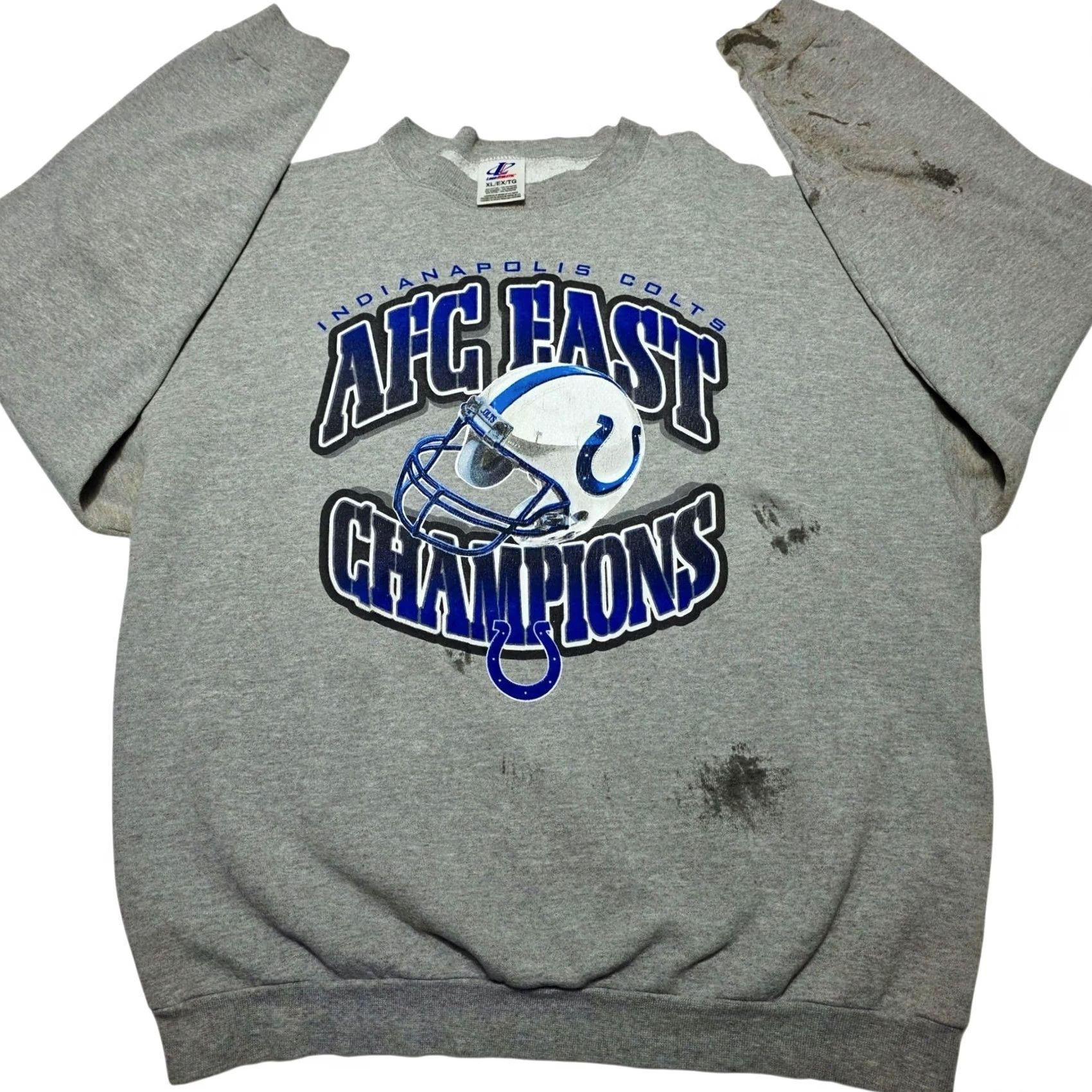 Logo Athletic VINTAGE Logo Athletic Colts Sweatshirt XL 1999 AFC East Champions Gray 90s Mens Size US XL / EU 56 / 4 - 2 Thumbnail