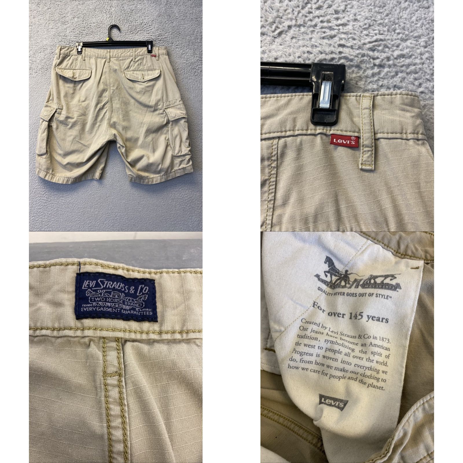 Levi's Levi's Men's Cargo Shorts 40 Relaxed Fit Cotton Blend Tan Casual Army Style Belted Size US 40 / EU 56 - 8 Thumbnail