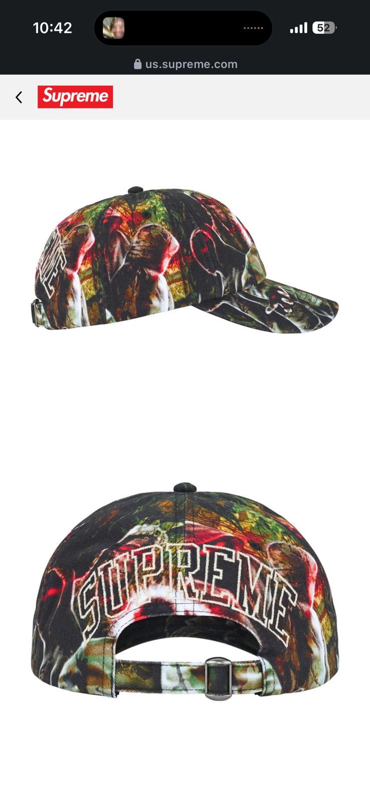 Supreme Supreme + Art Dealer Shadows 6-Panel Hat (BRAND NEW) Size ONE SIZE - 6 Thumbnail