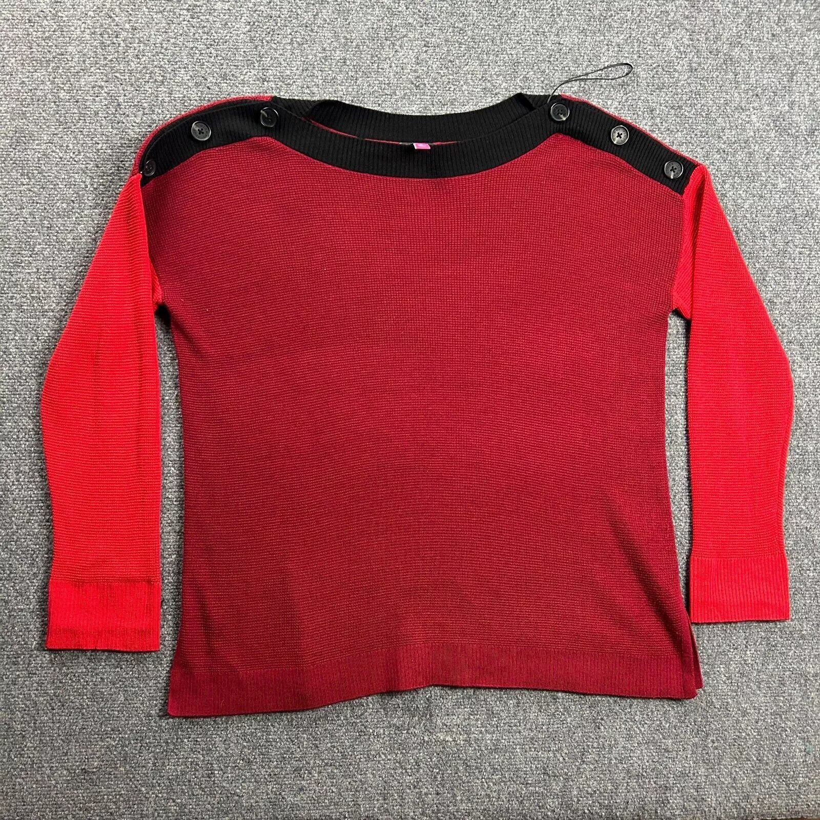Vince Camuto Vince Camuto Sweater Womens Large Red Knit Tunic Casual Size L / US 10 / IT 46 - 1 Thumbnail