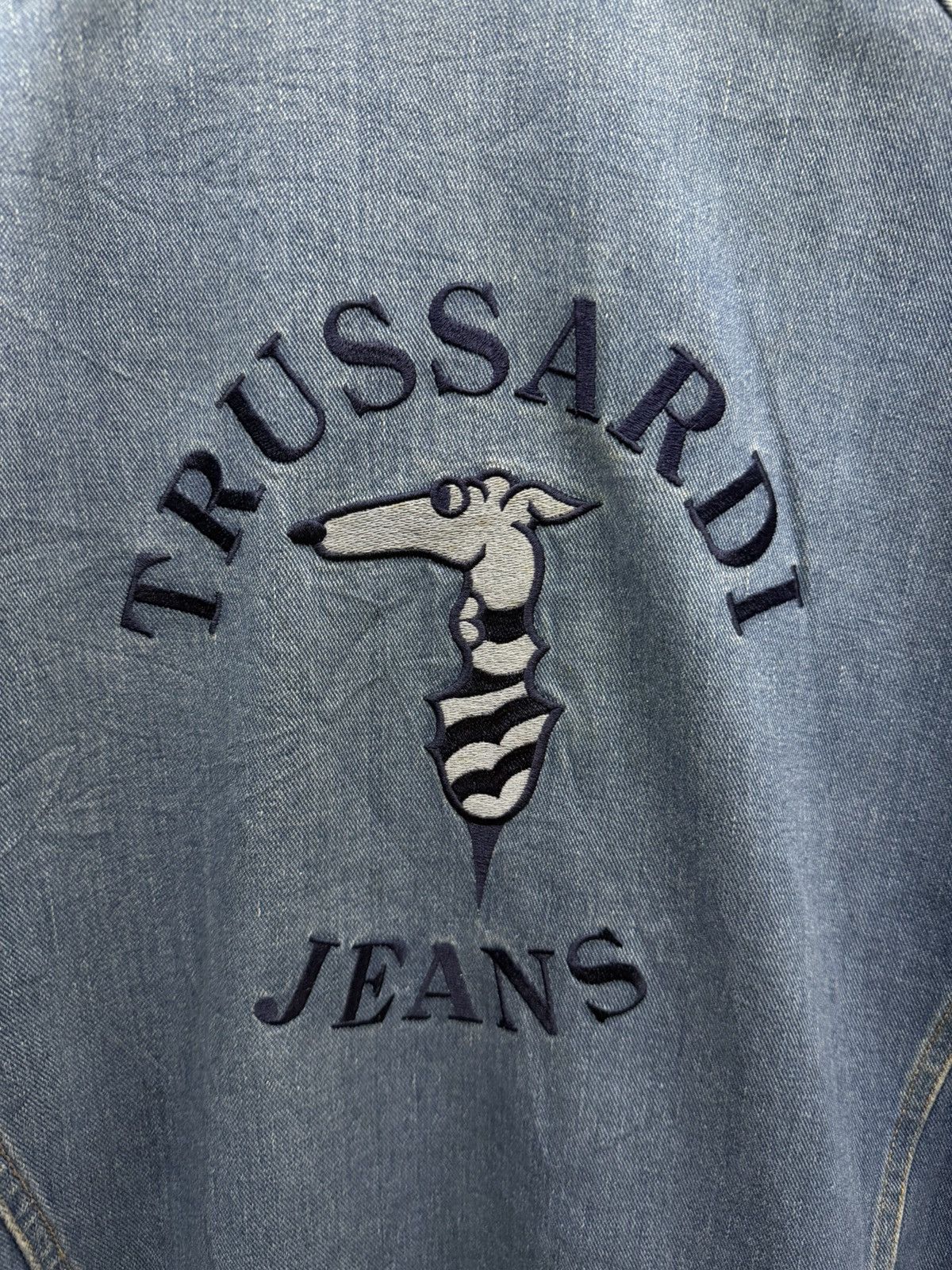Trussardi Vintage Trussardi Jeans Big Logo Denim Jacket Size US M / EU 48-50 / 2 - 12 Thumbnail