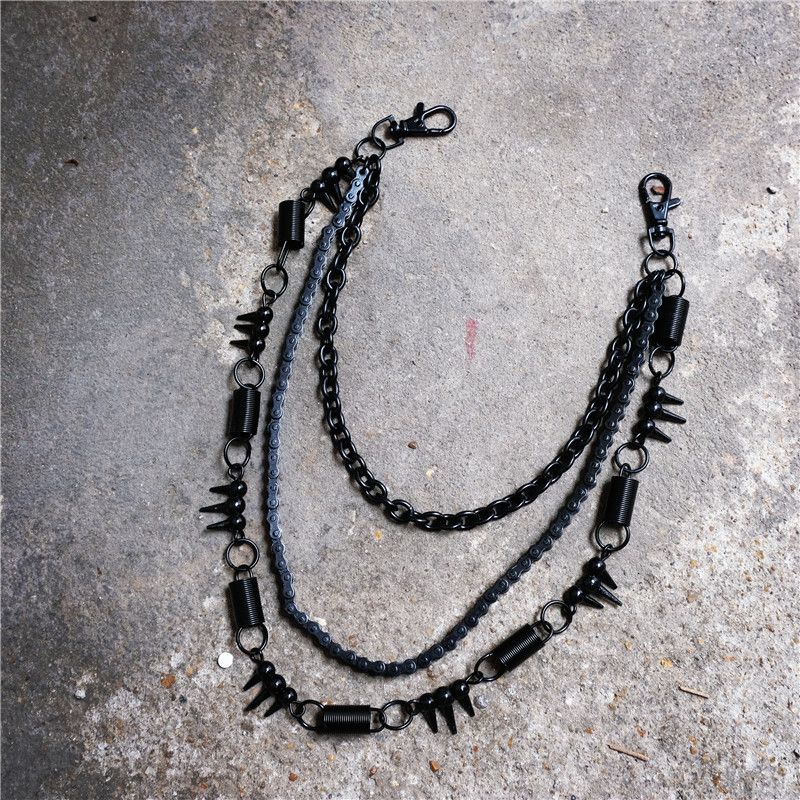 Japanese Brand × Vintage Spiky Three Layer Punk Motor Rock Wallet Chain Size ONE SIZE - 2 Thumbnail
