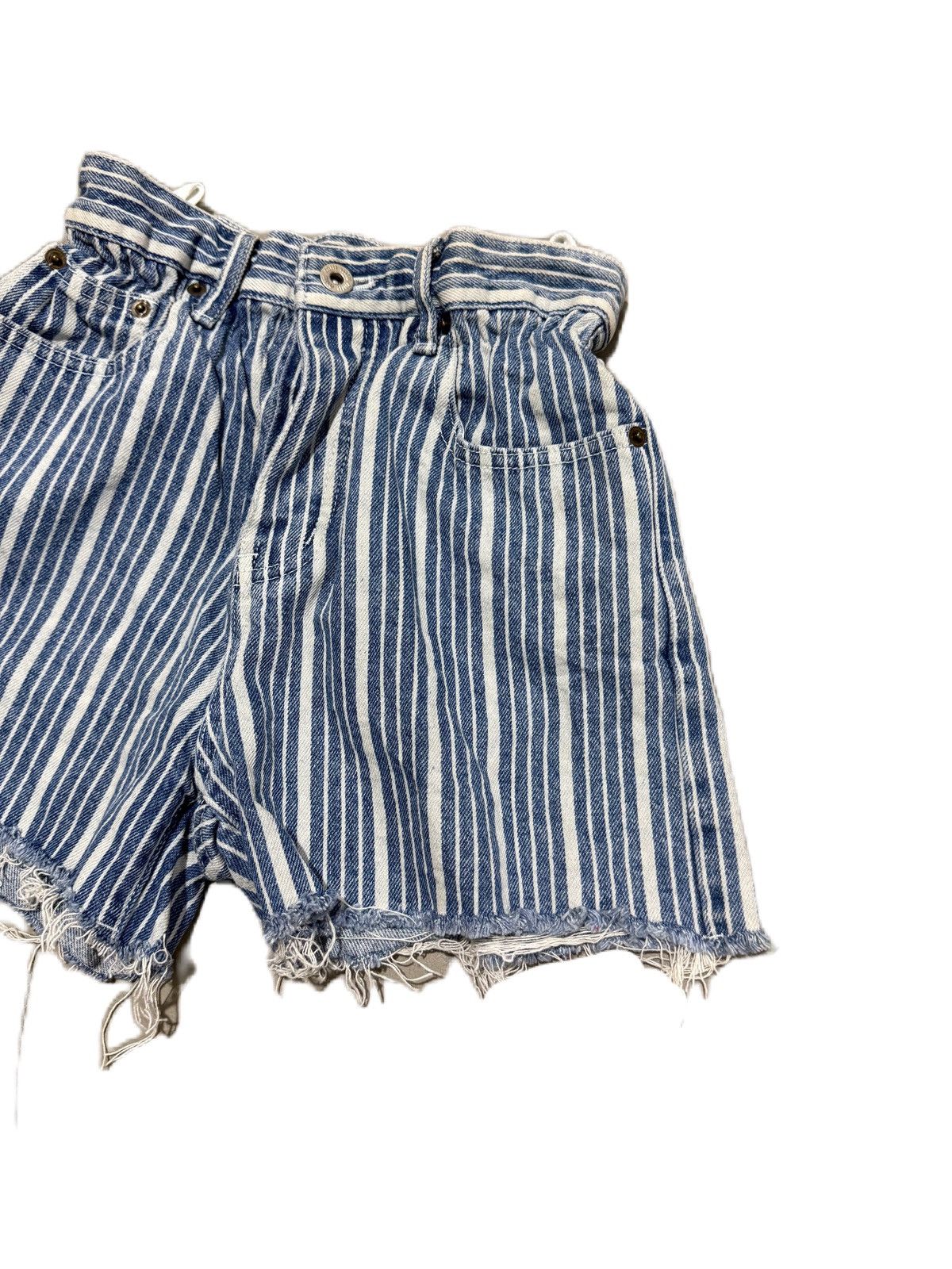Miu Miu Miu Miu Logo Hickory Denim Shorts Made in Italy Size 26" / US 2 / IT 38 - 2 Thumbnail