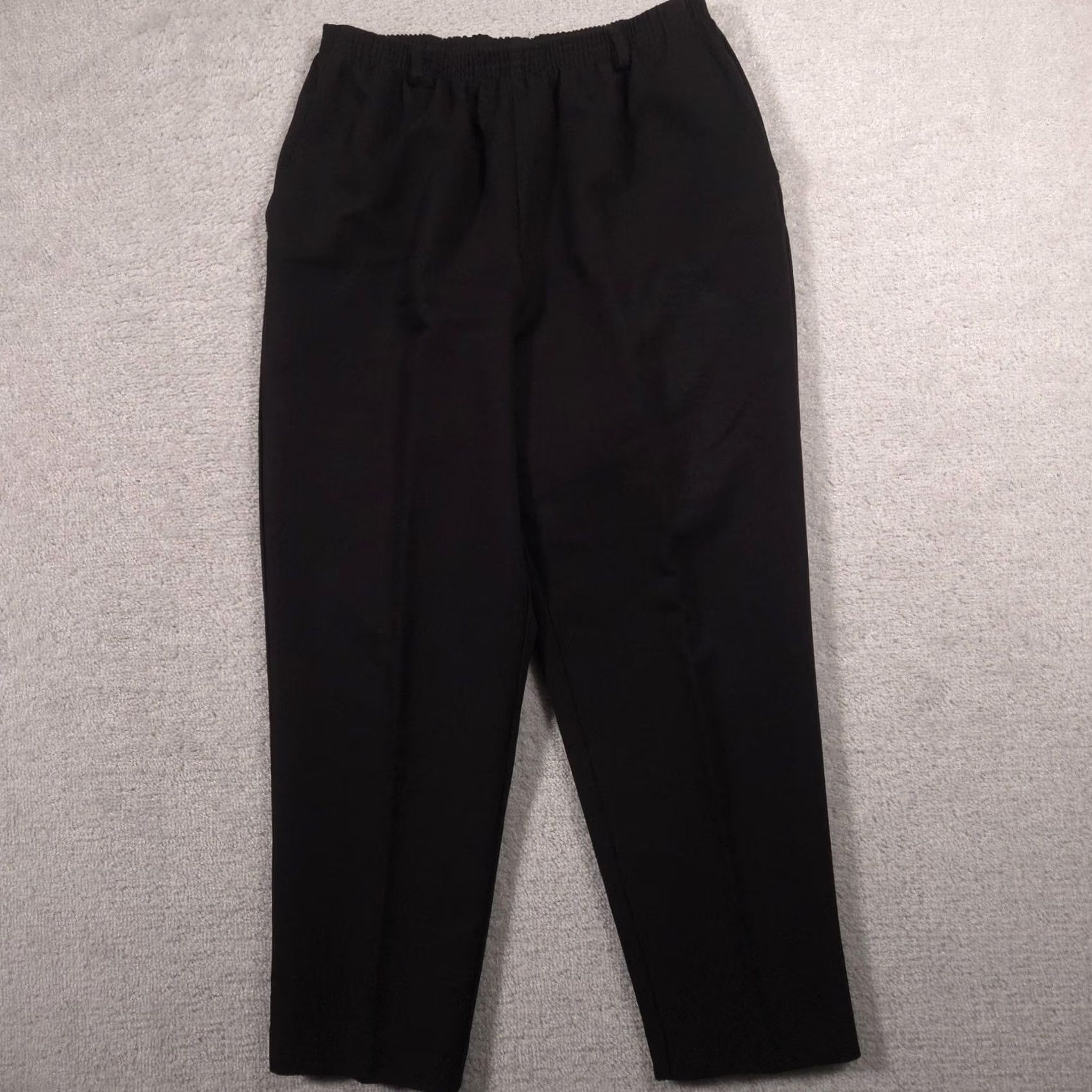 Vintage VINTAGE Alfred Dunner Pants Womens 12 Black Crepe Pull On Tapered Dress USA 90s Size 34" / US 12 / IT 48 - 2 Thumbnail