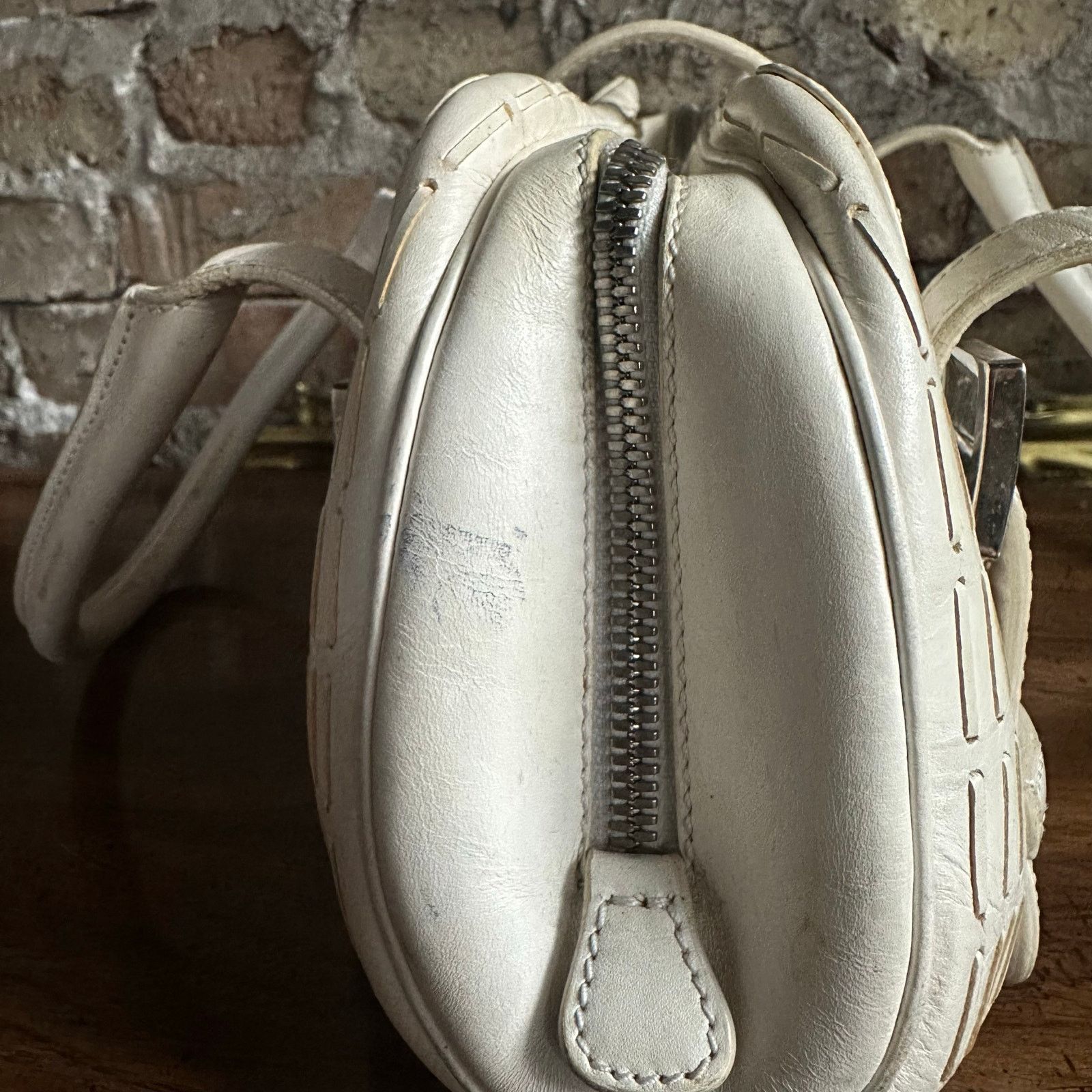Loewe Vintage 2000's Loewe White Leather Senda Satchel Size ONE SIZE - 19 Thumbnail