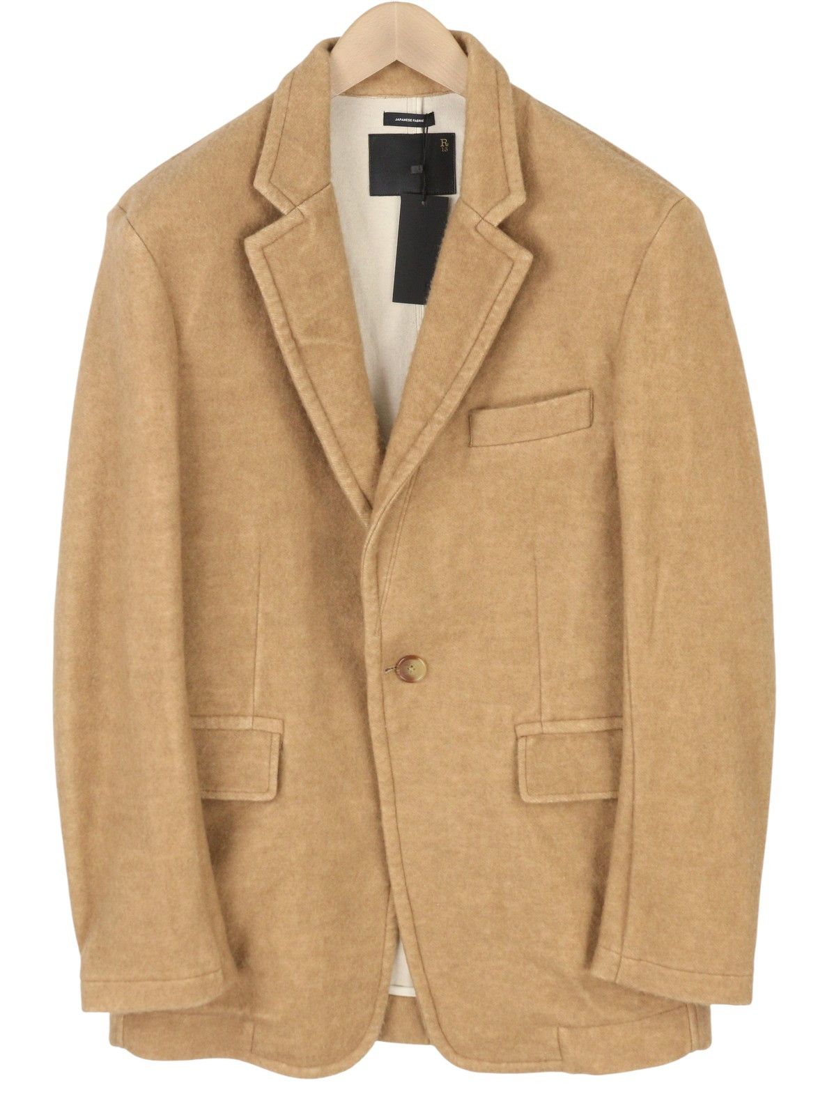 R13 RAGGED S Camel Blend Oversized Single Breasted 86890 Size S / US 4 / IT 40 - 1 Thumbnail