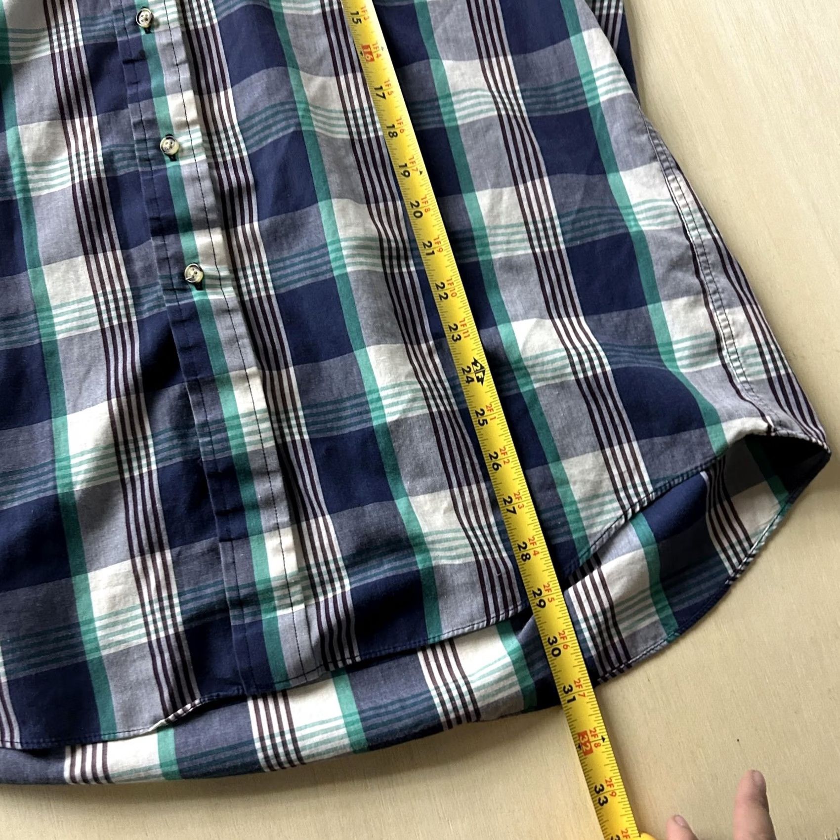 Vintage VINTAGE The Fox Collection Shirt Mens LT Blue Plaid Short Sleeve Button Up Size US L / EU 52-54 / 3 - 4 Thumbnail