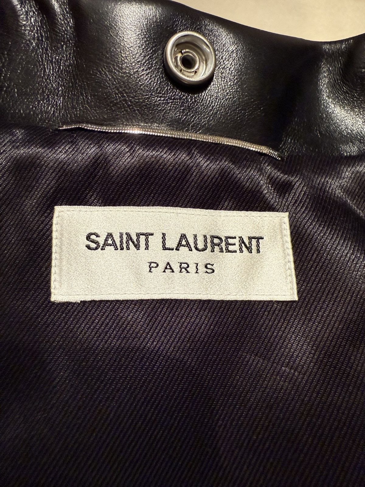 Saint Laurent Paris Saint Laurent oiled calf black leather biker jacket 46 L01 Size US S / EU 44-46 / 1 - 17 Thumbnail
