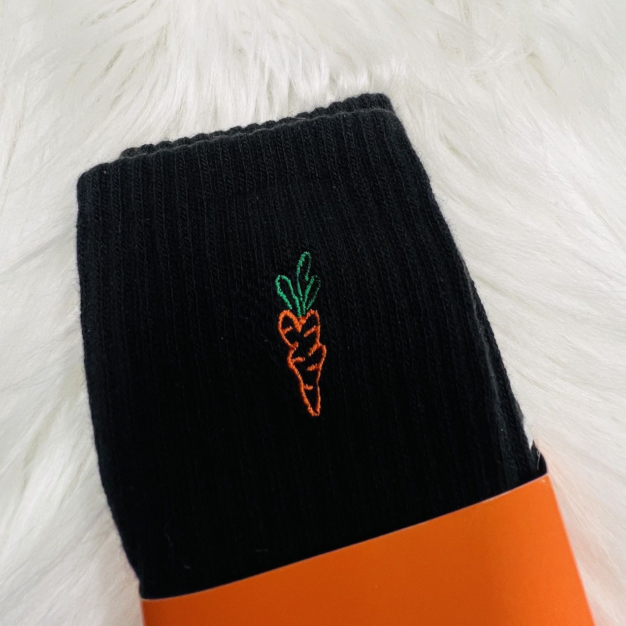 Carrots by Anwar Carrots Anwar CARROTS Signature Crew Socks - Embroidered Black Size ONE SIZE - 2 Thumbnail