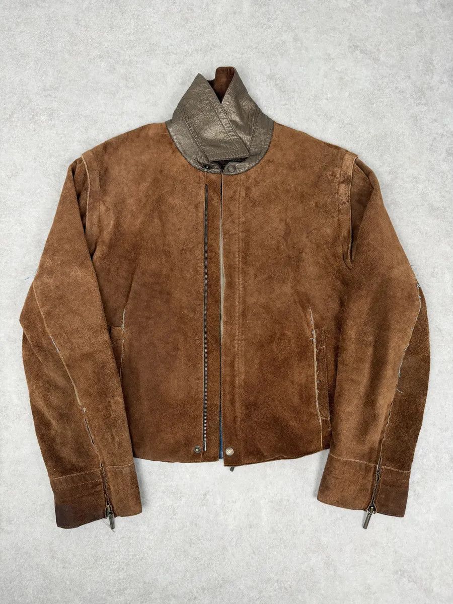 Just Cavalli AW2005 Cavalli Contemporary Detachable Sleeves Brown Suede Denim Leather Jacket Size US M / EU 48-50 / 2 - 5 Thumbnail