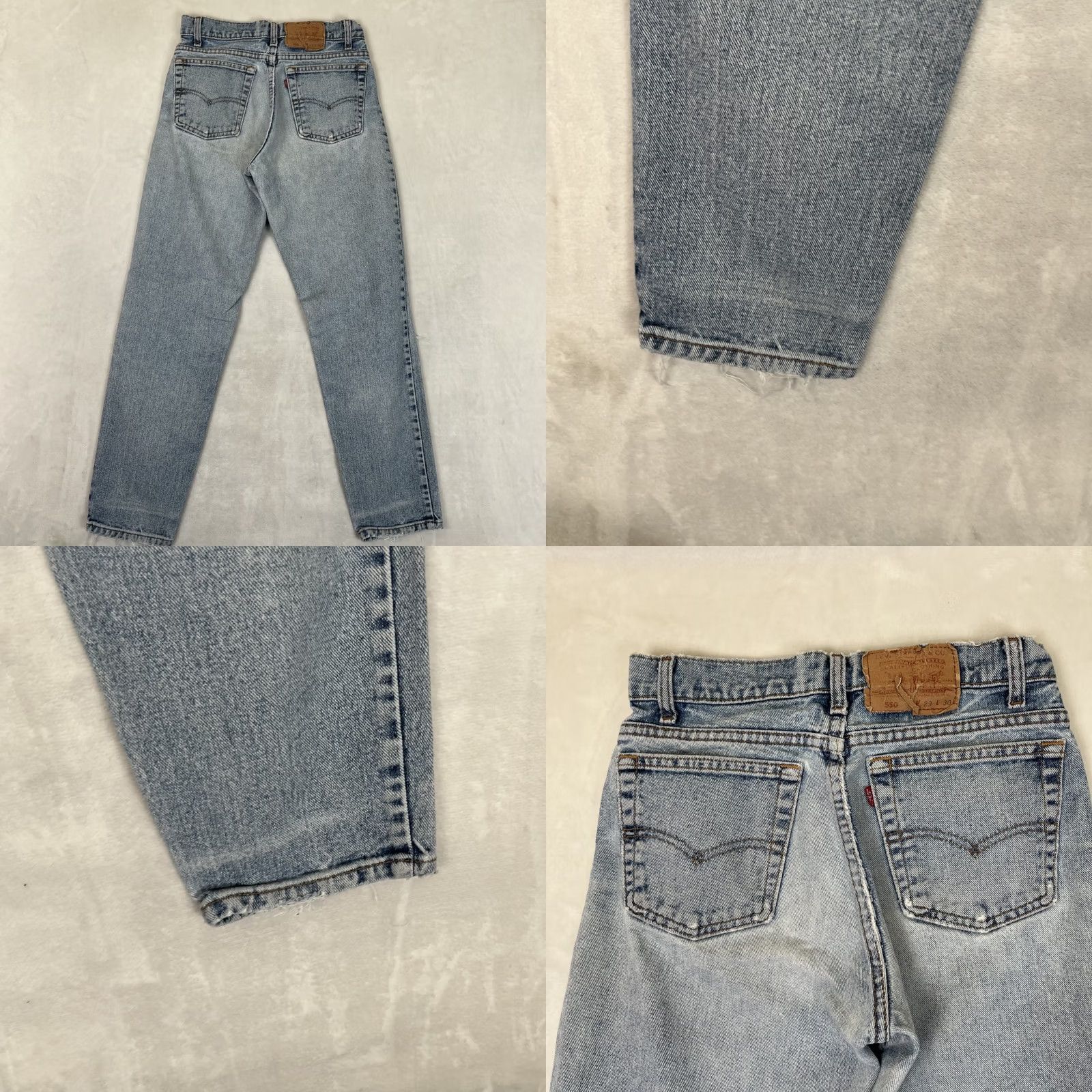 Levi's VINTAGE Levi’s 550 Jeans Jeans 28x30 Denim Blue 90s Grunge USA Levi’s 550 Jeans Mens 5-Pocket Distressed Light Wash Regular Fit Size US 28 / EU 44 - 8 Thumbnail