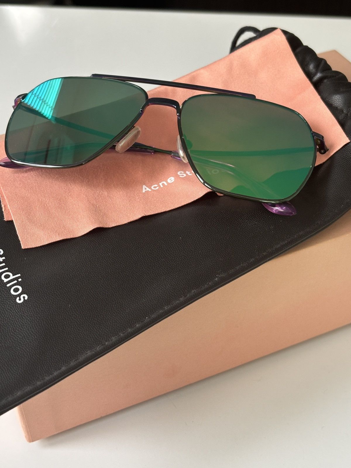 Acne Studios Acne Studios Sunglasses in Green Multicolor Size ONE SIZE - 8 Thumbnail