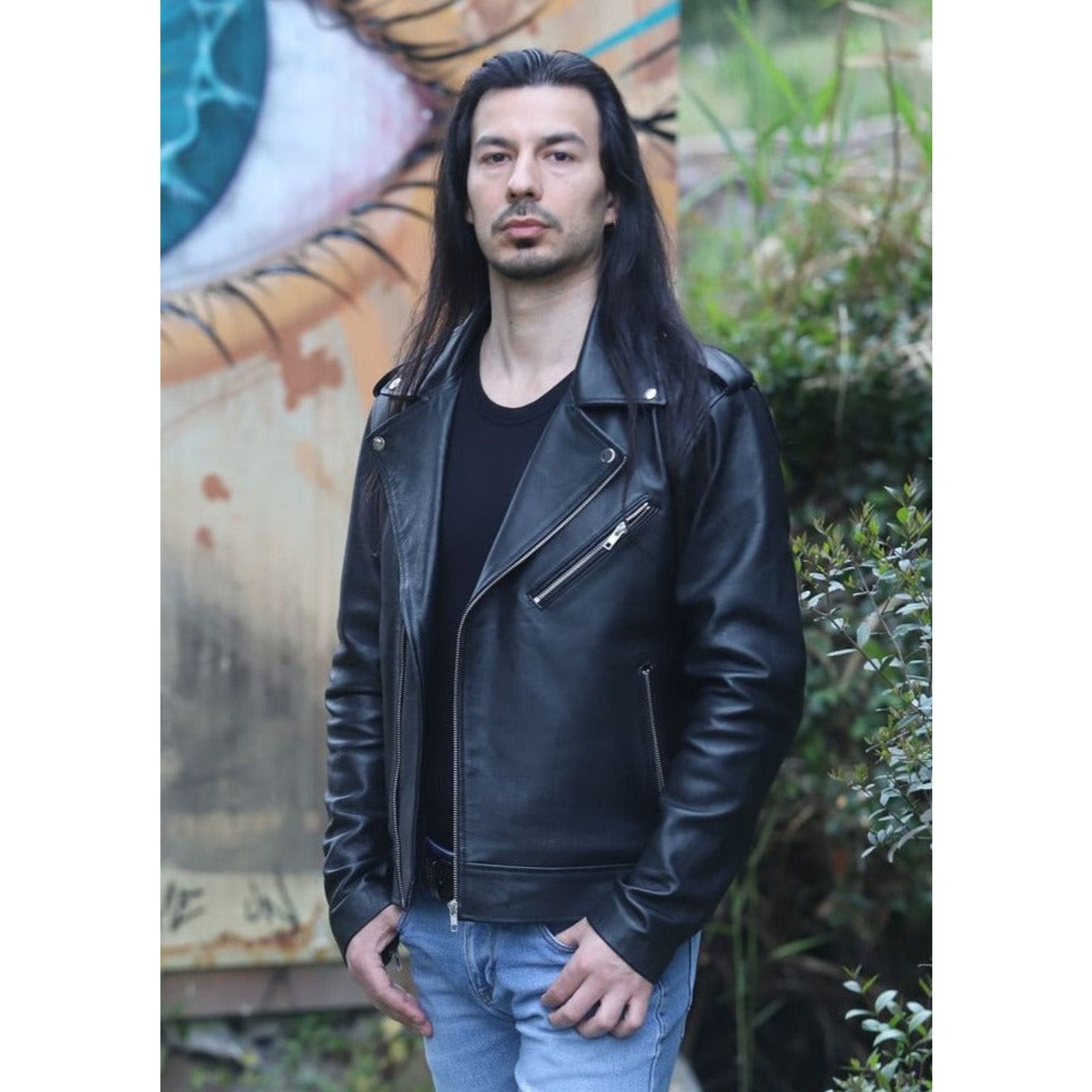 & Other Stories Marco Leather Moto Biker Jacket Size US L / EU 52-54 / 3 - 6 Thumbnail