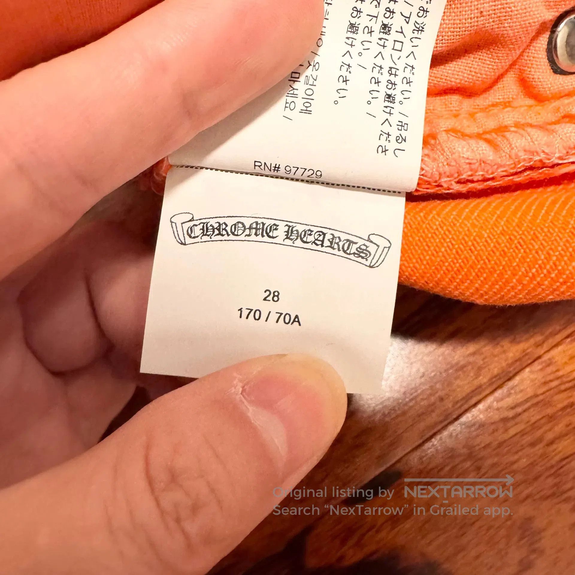 Chrome Hearts orange flared jeans with black crosses. Size 28" / US 6 / IT 42 - 6 Thumbnail