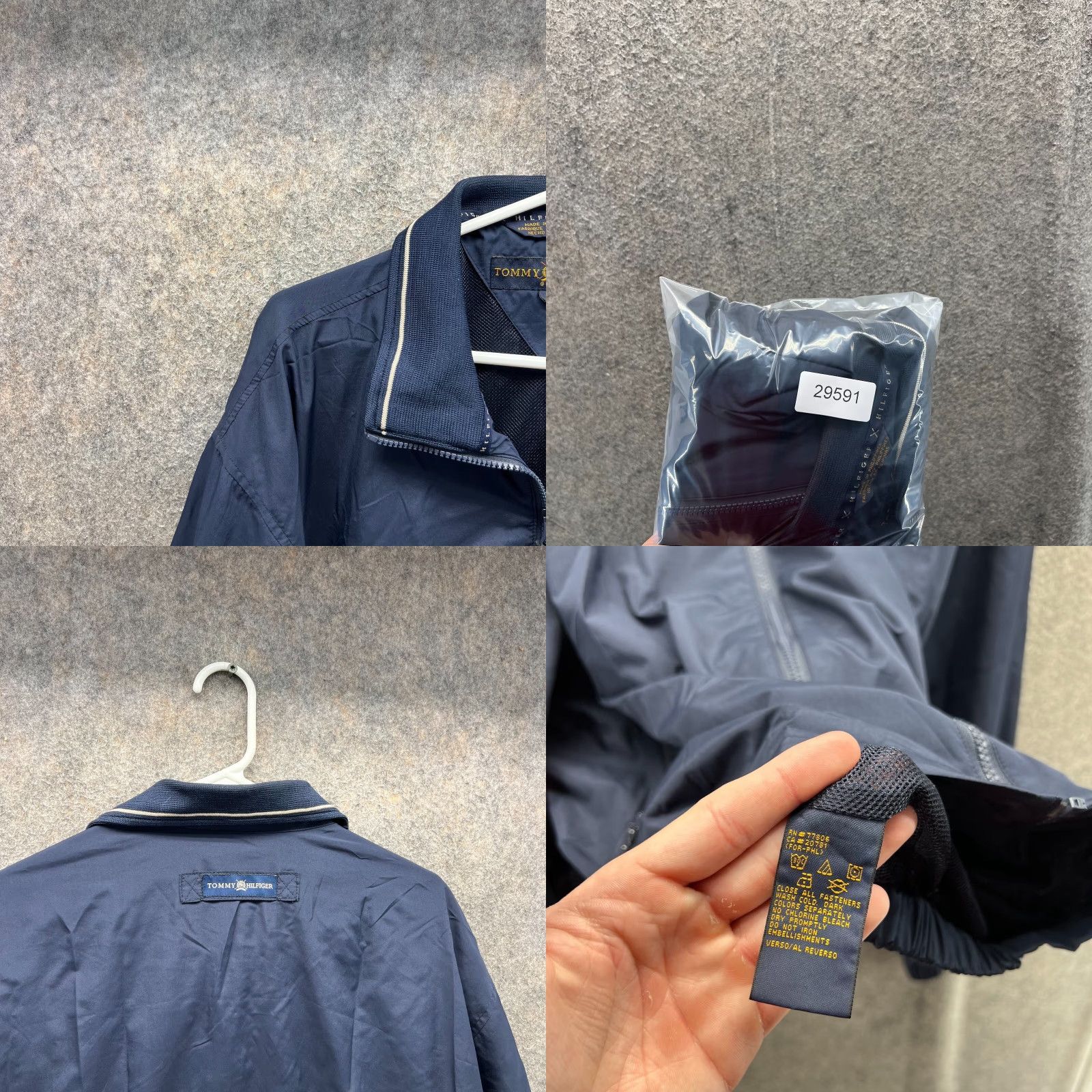 Tommy Hilfiger VINTAGE Tommy Hilfiger Bomber Jacket Mens Medium Blue Navy Full Zip 90s Jacket Size US M / EU 48-50 / 2 - 8 Thumbnail