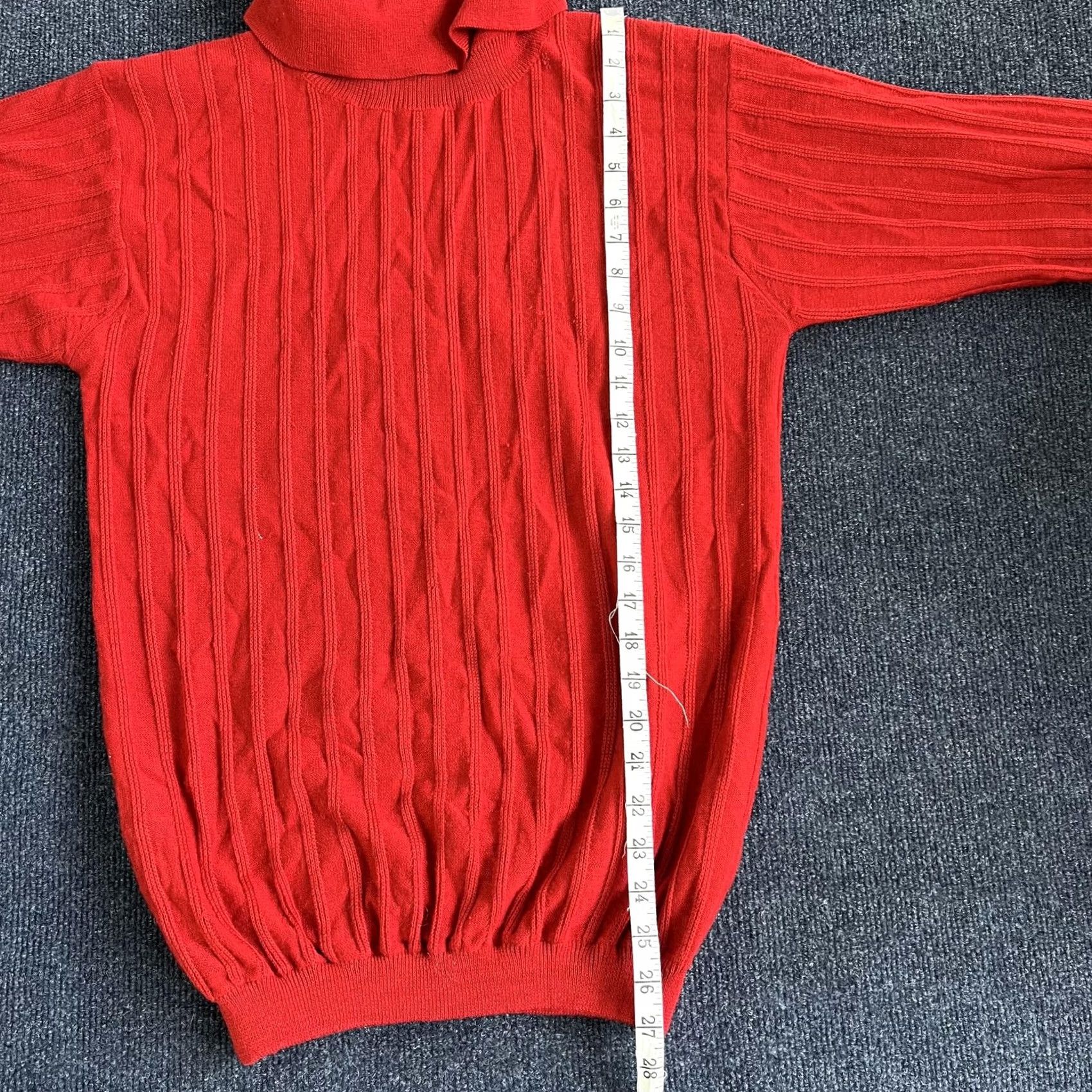 Vintage VINTAGE Ann W Sweater Womens Medium Red Turtleneck Ribbed Knit 80s Hong Kong Womens Size M / US 6-8 / IT 42-44 - 4 Thumbnail
