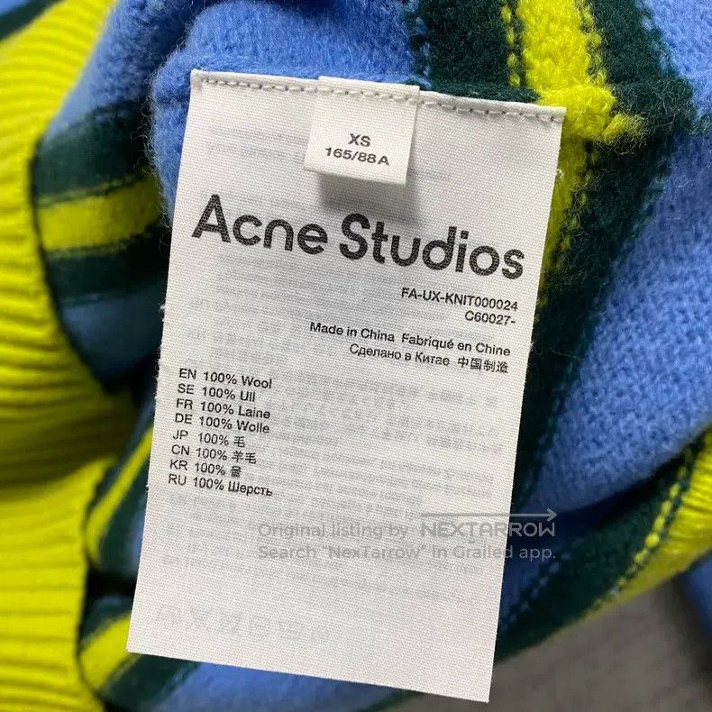 Acne Studios Acne Studios Blue-Green Colorblock Striped Embroidered Smi Size XS / US 0-2 / IT 36-38 - 3 Thumbnail
