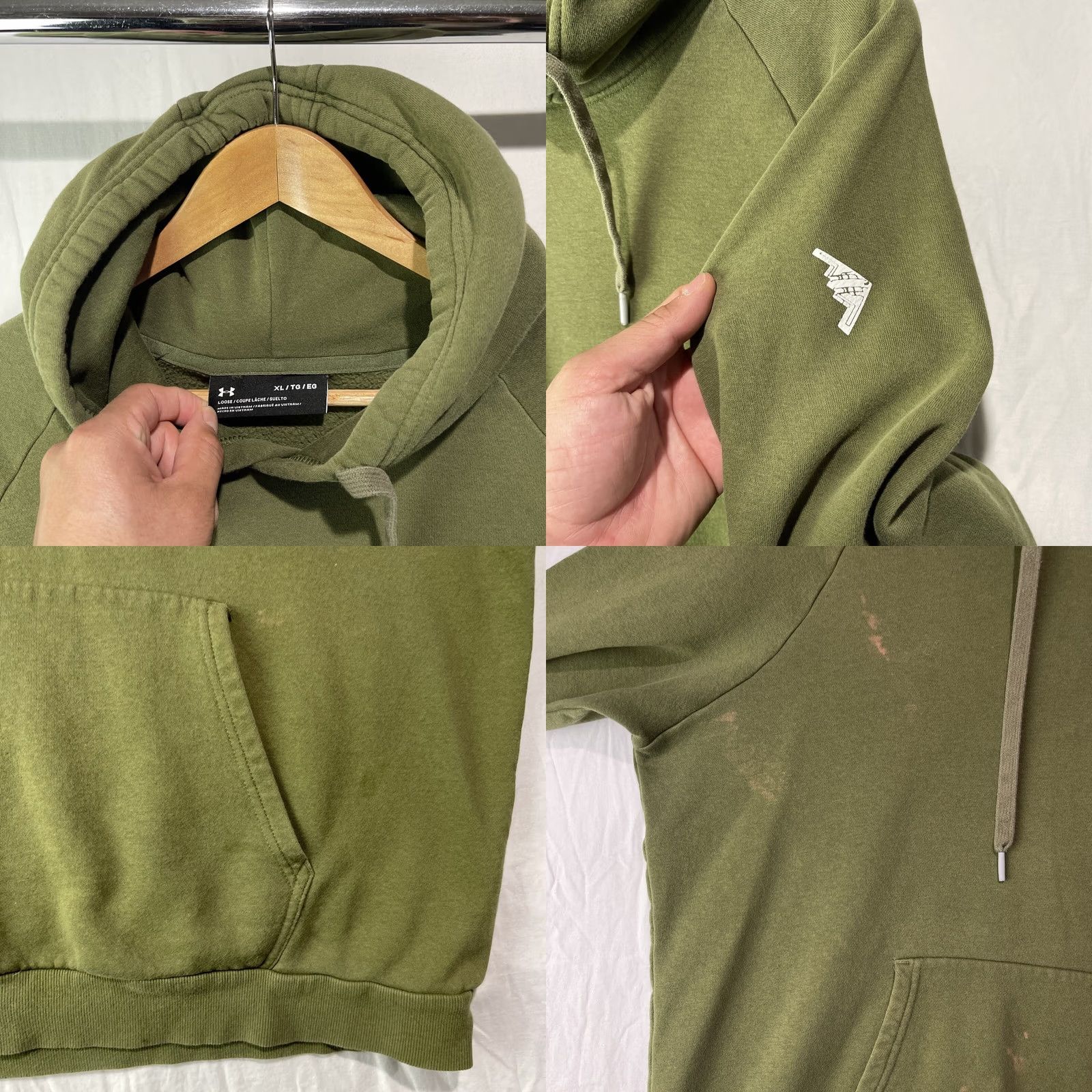 Under Armour Under Armour Hoodie Men XL Green Stealth Bomber Fleece Pullover Sweatshirt Jacket Size US XL / EU 56 / 4 - 8 Thumbnail