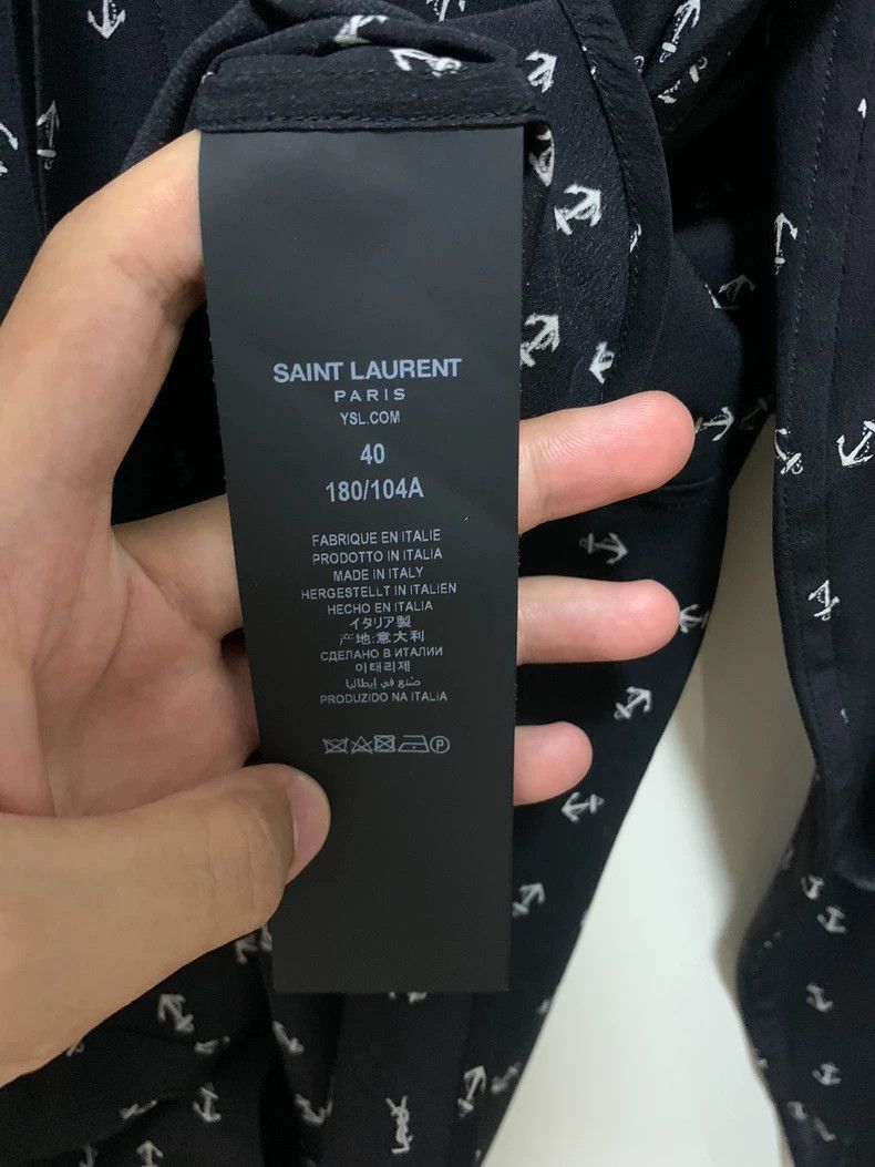 Saint Laurent Paris Saint laurent paris 20 FW mulberry silk anchor shirt 2506-N Size US XXS / EU 40 - 4 Thumbnail