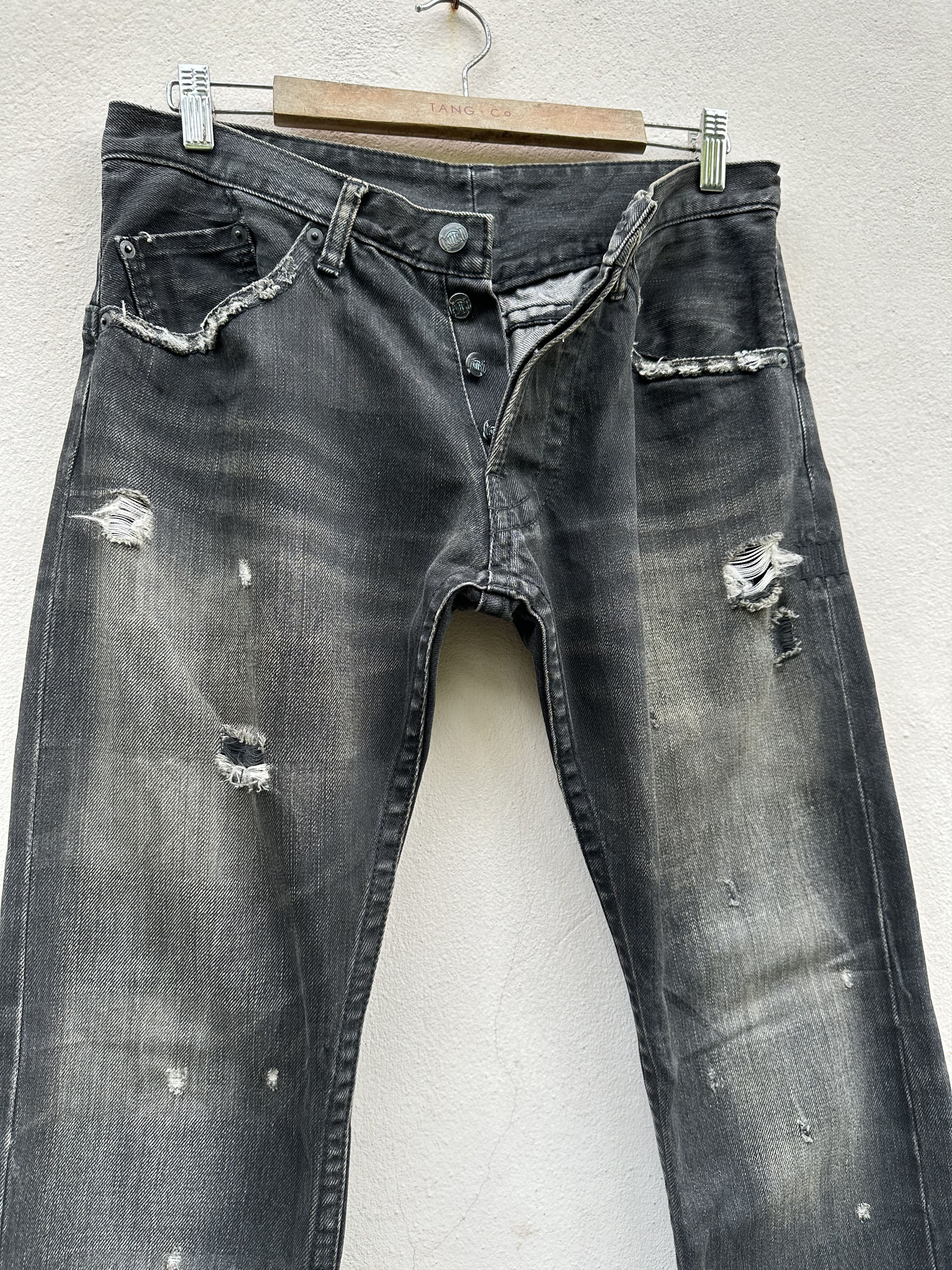 Yasuyuki Ishii Vintage Japanese Brand Troiso Distressed Flare Denim Jeans Size US 32 / EU 48 - 5 Thumbnail