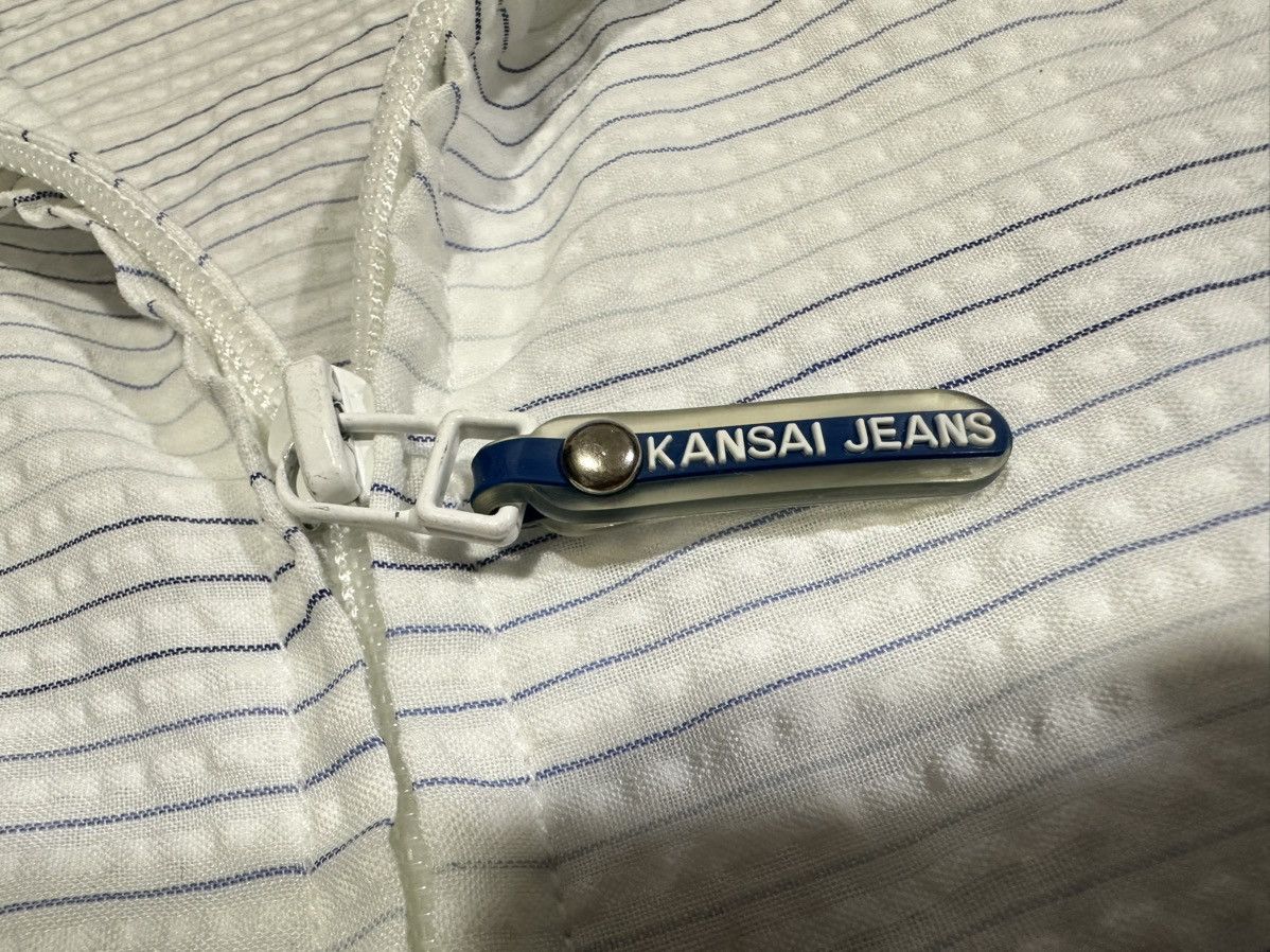 Japanese Brand 🔥Rare Vintage Kansai Jeans Striped Zip Shirt Double Pockets Size US L / EU 52-54 / 3 - 4 Thumbnail