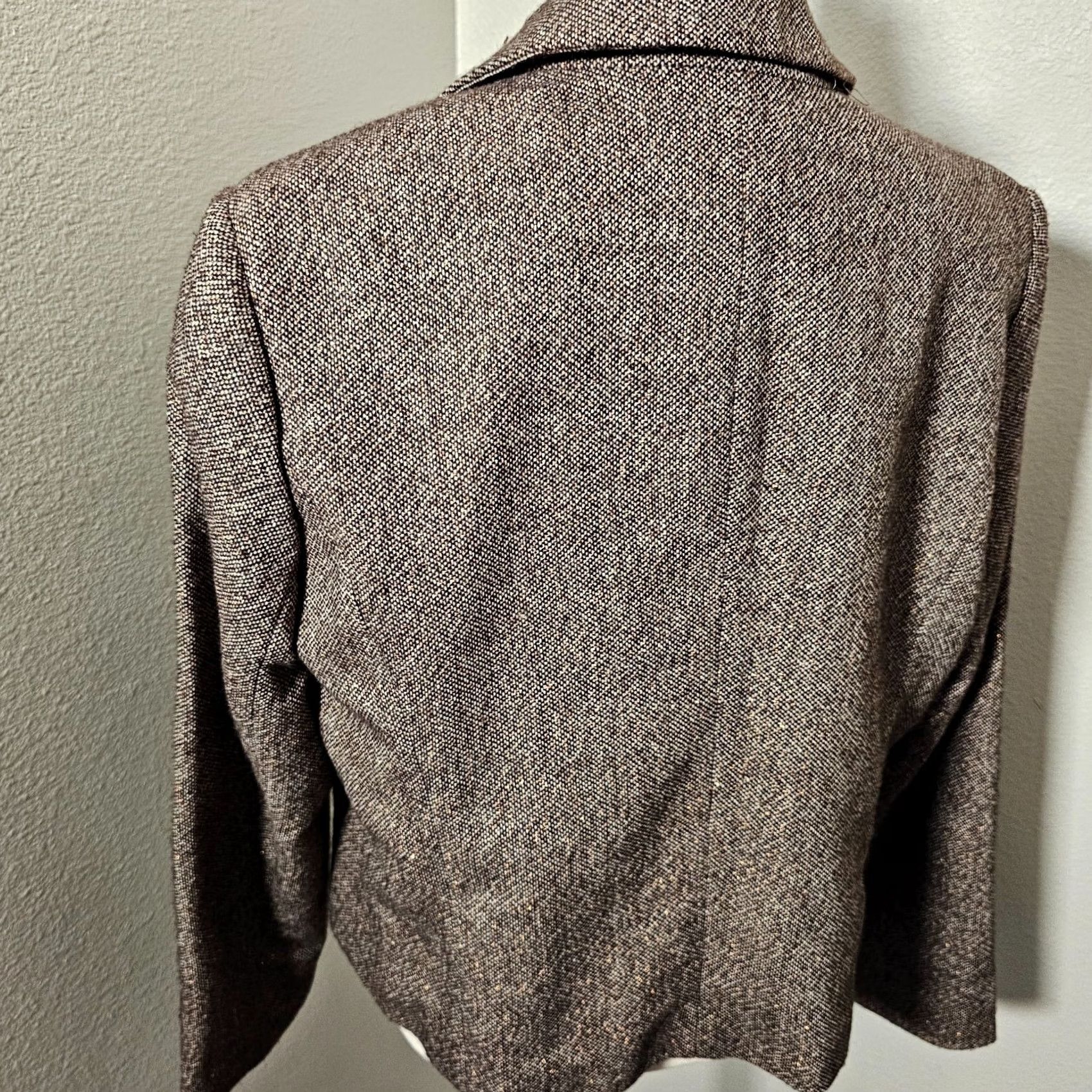 Vintage VINTAGE Chadwick's Wool Blend Blazer Womens 16 Brown Jacket Pockets Lined Button Crew Neck/Sleeve? Size XXL / US 16-18 / IT 52-54 - 3 Thumbnail