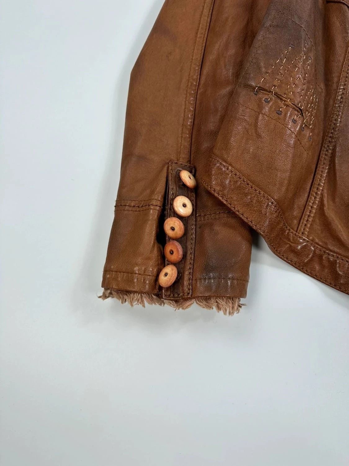 Marithe + Francois Girbaud Marithé + Francois Girbaud Patch Leather jacket Brown Size M / US 6-8 / IT 42-44 - 4 Thumbnail