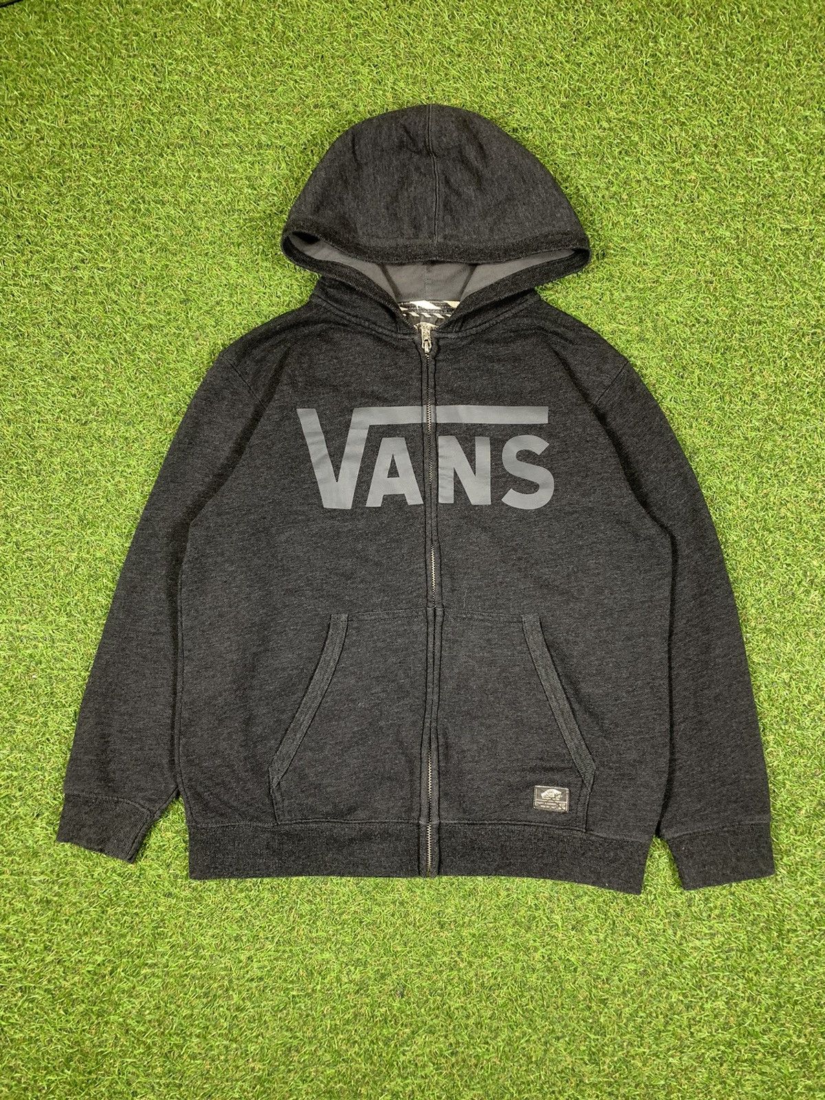 Streetwear Vans Vintage Vintage Vans zip up hoodie big logo streetwear style Grailed