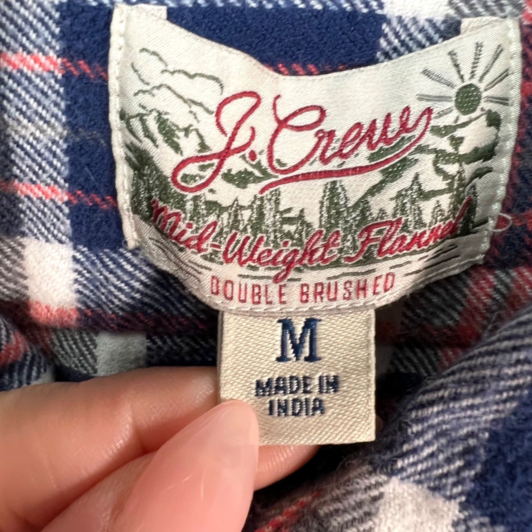 J.Crew J. Crew Shirt Men M Red Blue Plaid Flannel Classic Fit Midweight Double Brush Size US M / EU 48-50 / 2 - 3 Thumbnail