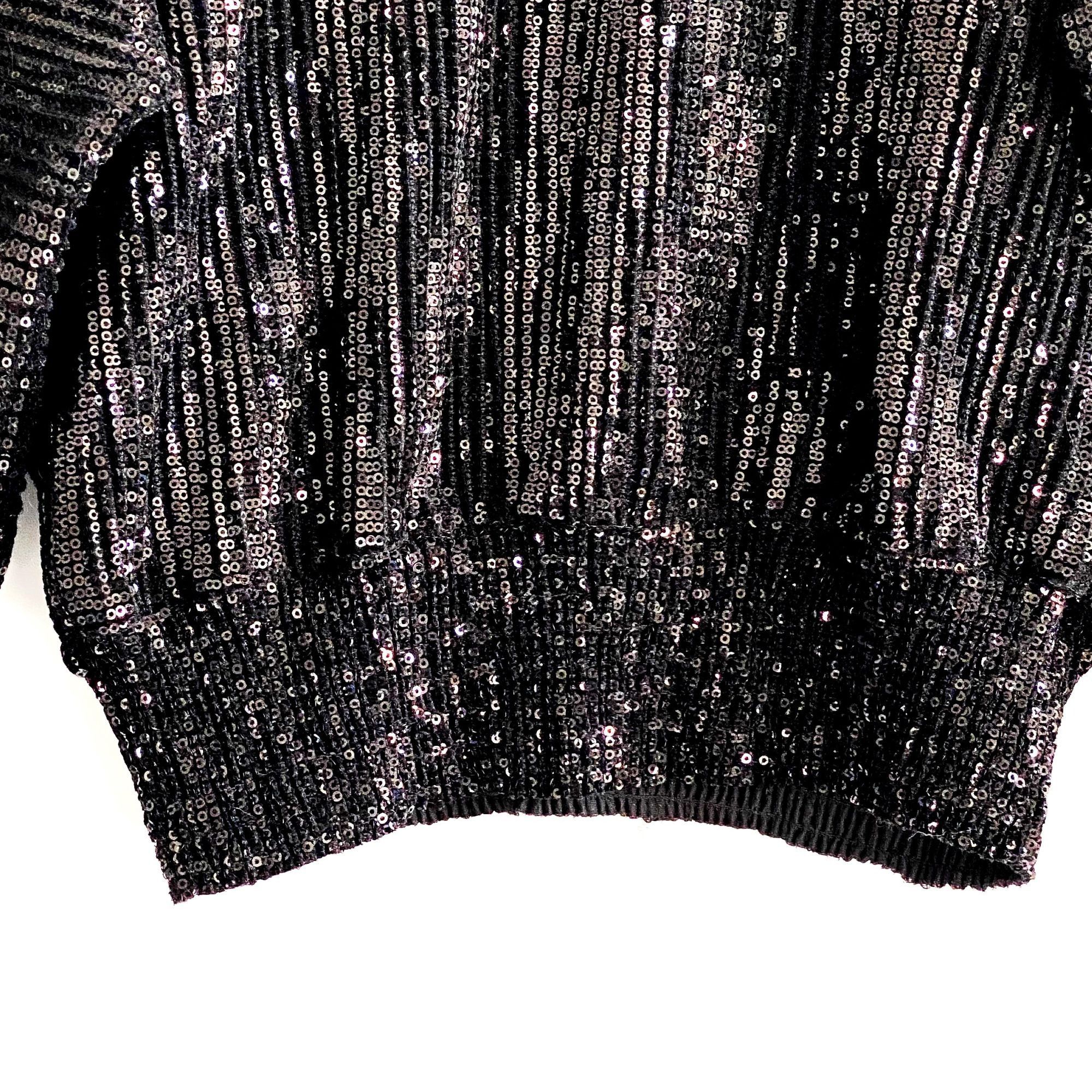 Rta RtA Pippa Black Sequin Long-Sleeve Top Size XXS, New with t Size XXS / US 00 / IT 34 - 10 Thumbnail