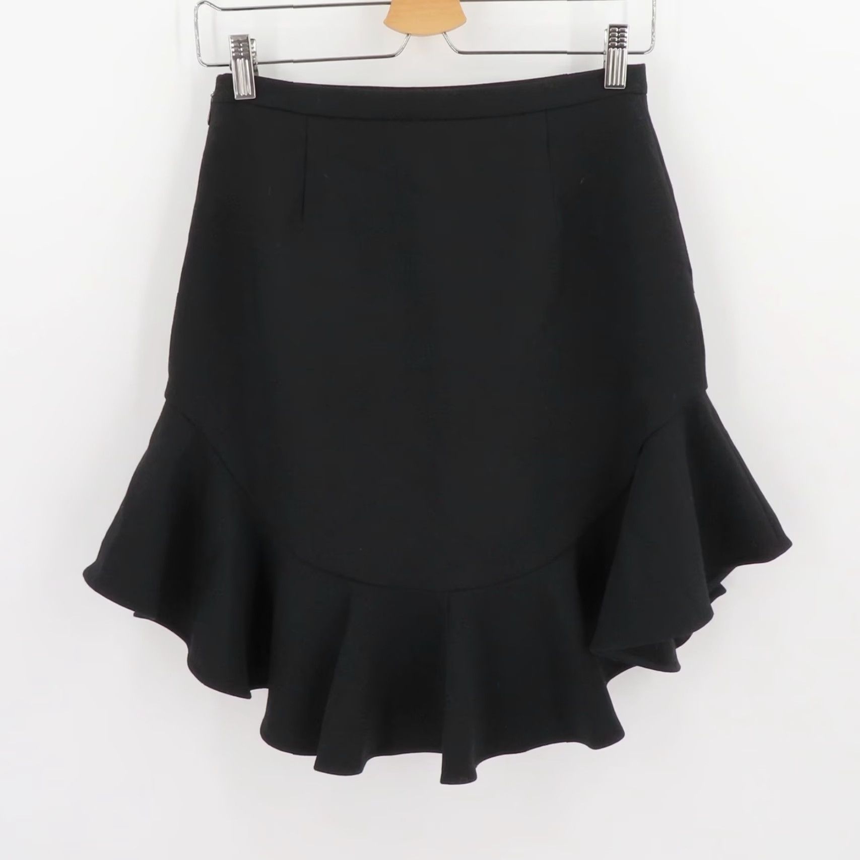 Vintage Leifsdottir Skirt Womens 2 Black Ruffle Hem Lined Short Casual NEW Flared Peasant Style B2S24-1 Size 26" / US 2 / IT 38 - 3 Thumbnail