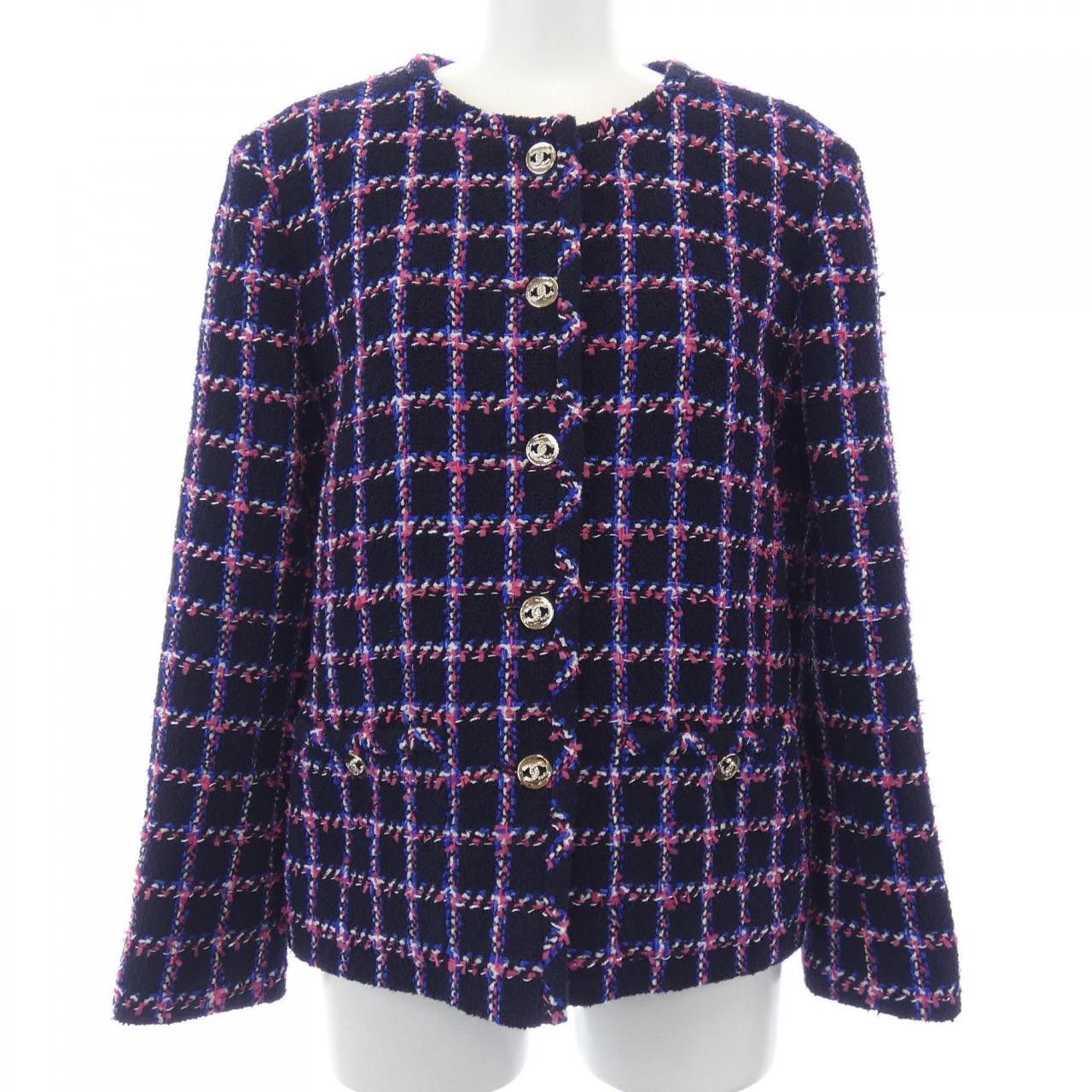 Chanel Chanel Chanel LOOK18 Collarless Jacket Textile Outerwear P76726V68547 DUTY FREE for USA Size ONE SIZE - 1 Thumbnail