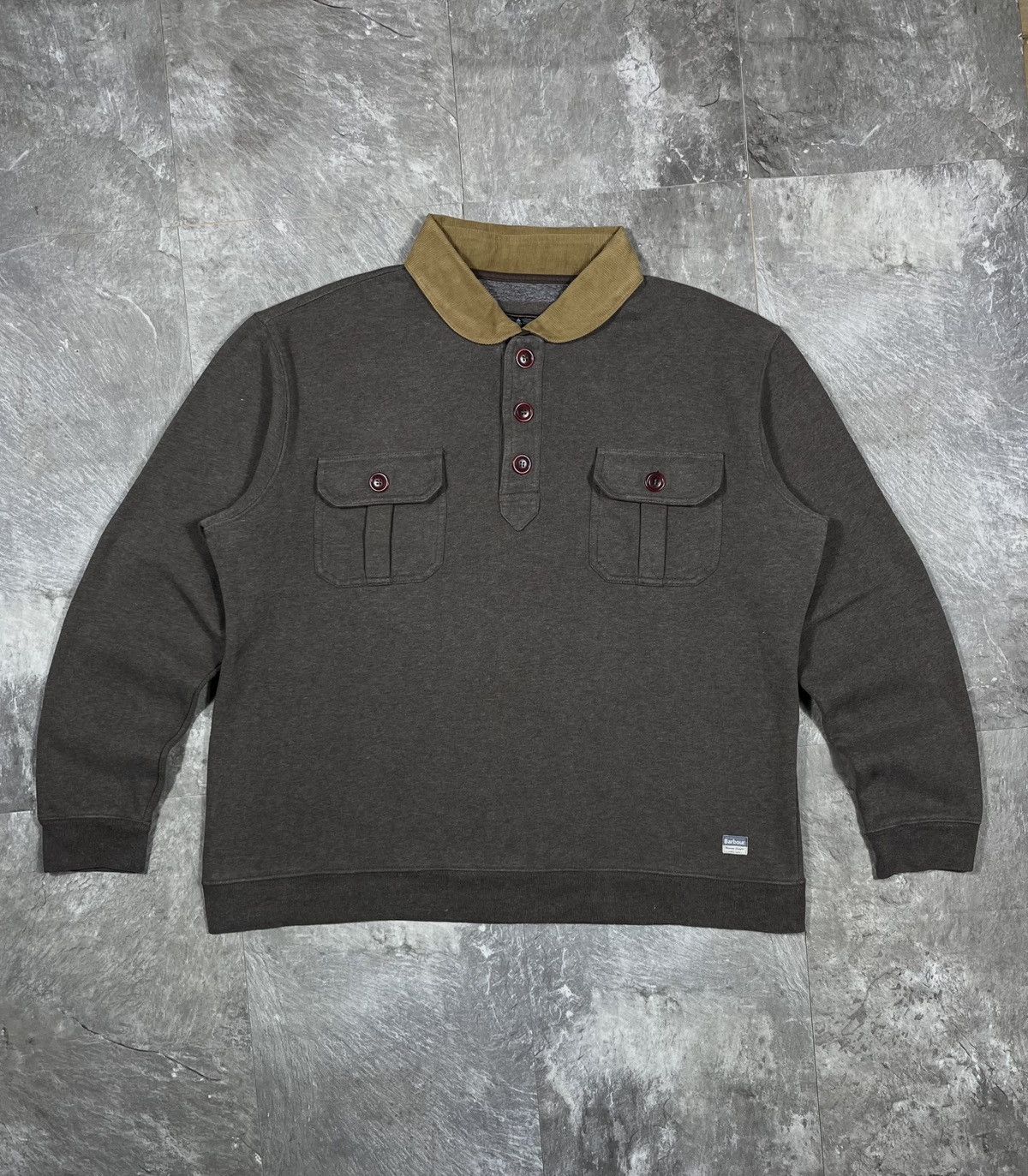 Barbour Barbour Beacon Corduroy Collar Fleece Sweatshirt Brown XXL Size US XXL / EU 58 / 5 - 2 Thumbnail