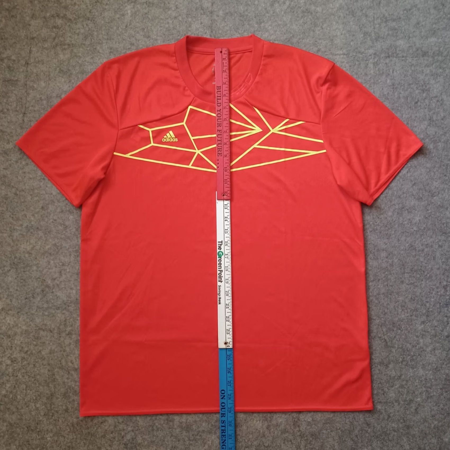 Adidas Adidas Mens Shirt XL Orange Yellow Neon Graphic Logo Short Sleeve T-Shirt Mens Size US XL / EU 56 / 4 - 7 Thumbnail