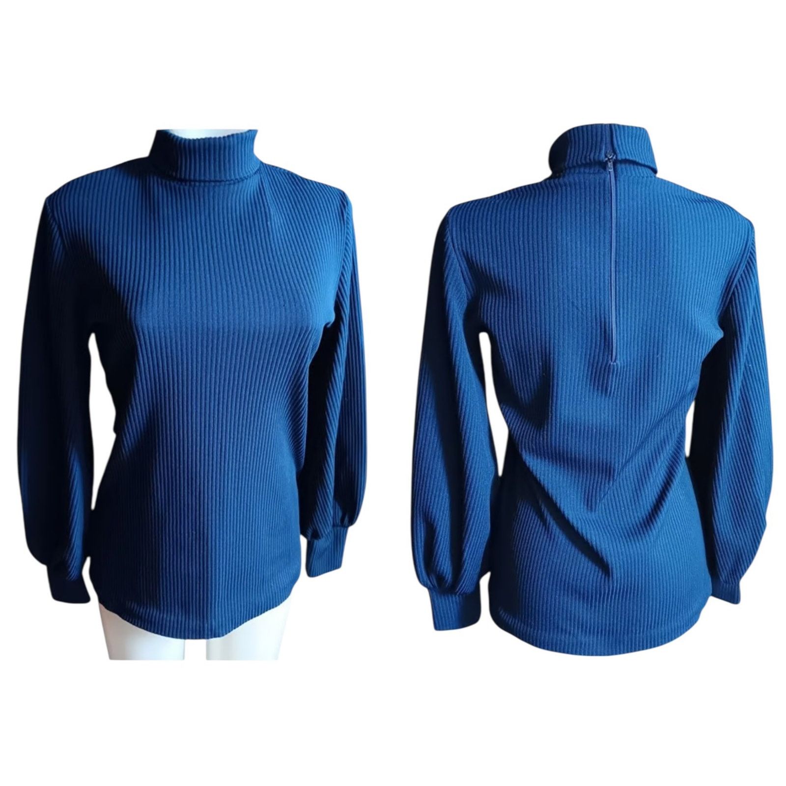 Vintage Vintage 70s Pykettes ribbed true turtleneck bishop sleeves Size XL / US 12-14 / IT 48-50 - 10 Thumbnail
