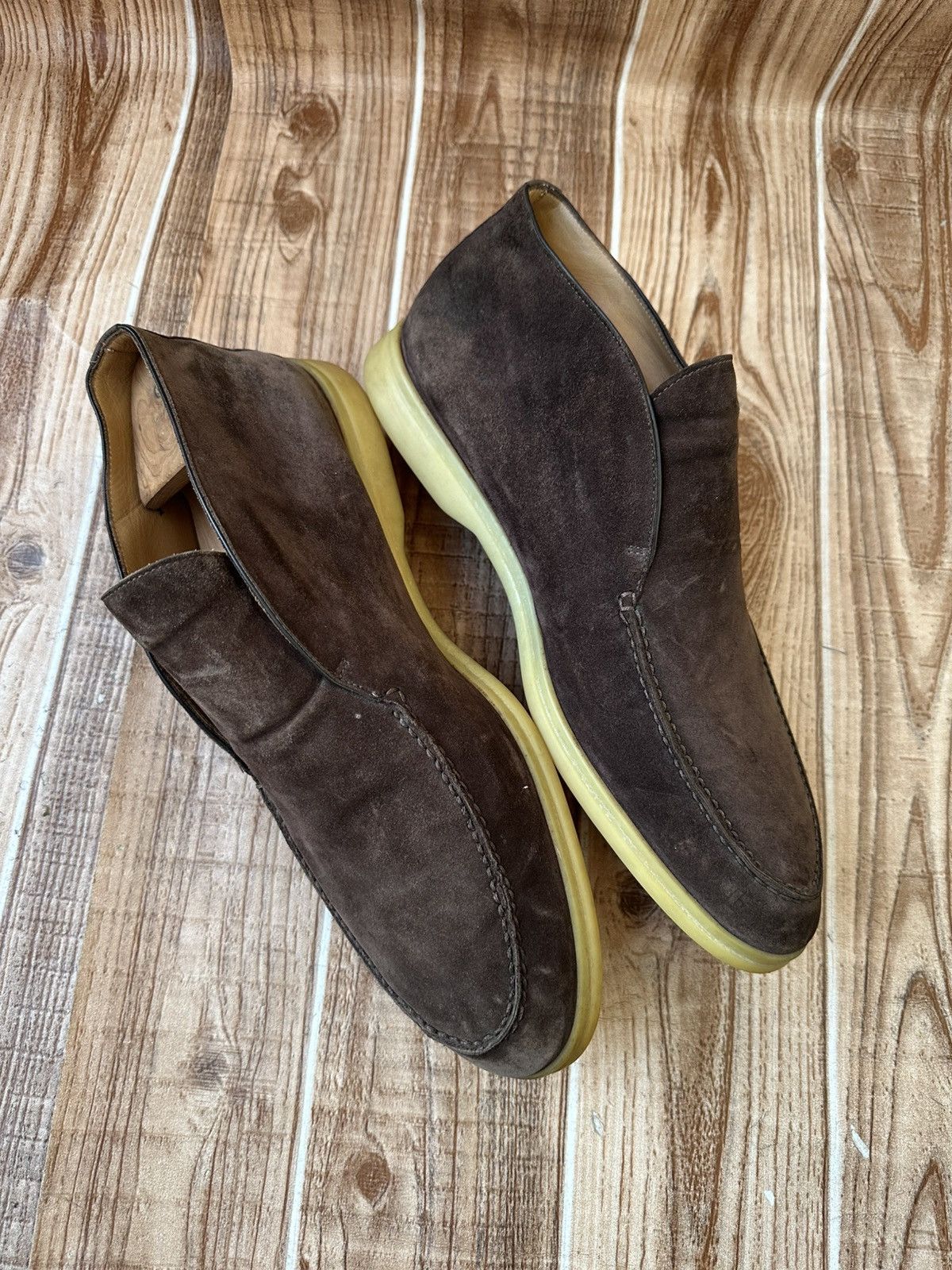 Loro Piana Loro Piana Dark Brown Open Walk Suede Loafers Size US 11 / EU 44 - 9 Thumbnail