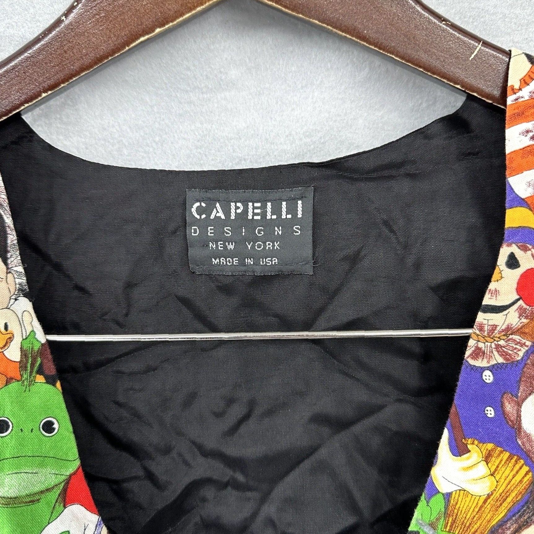 Vintage VINTAGE Capelli New York Vest Women One Size Black Halloween Cartoon Cat Designer Capelli Designs Monsters Clown READ House Size ONE SIZE - 6 Thumbnail