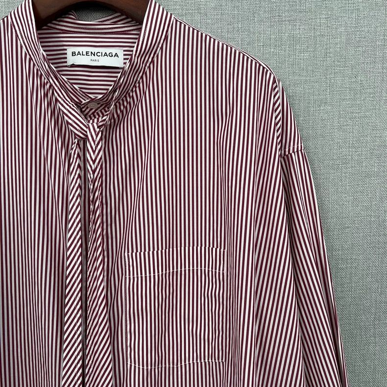 Balenciaga Balenciaga size 40 Oversize back logo ribbon striped shirt Size L / US 10 / IT 46 - 7 Thumbnail